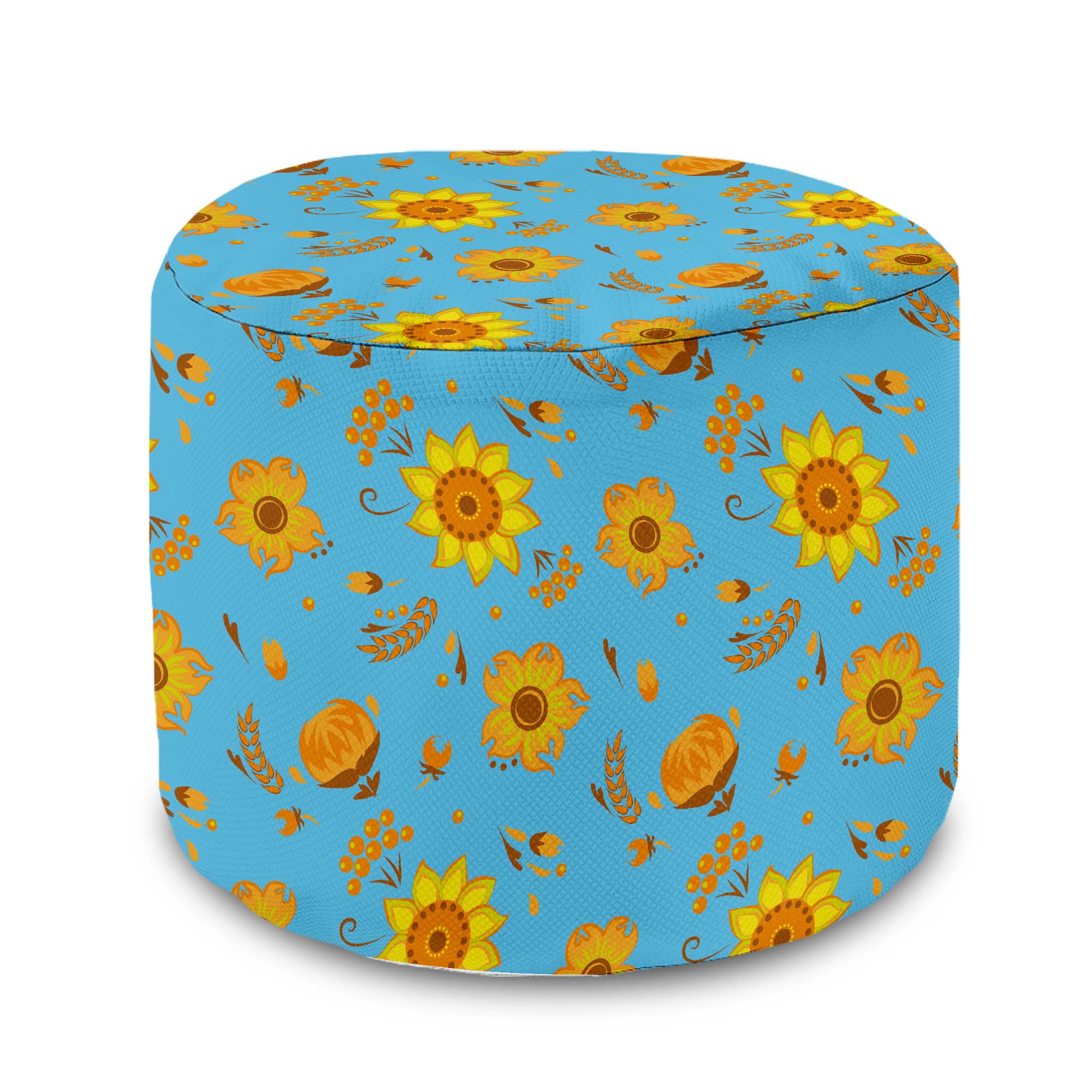 Round pouf footstool Blue Paradise
