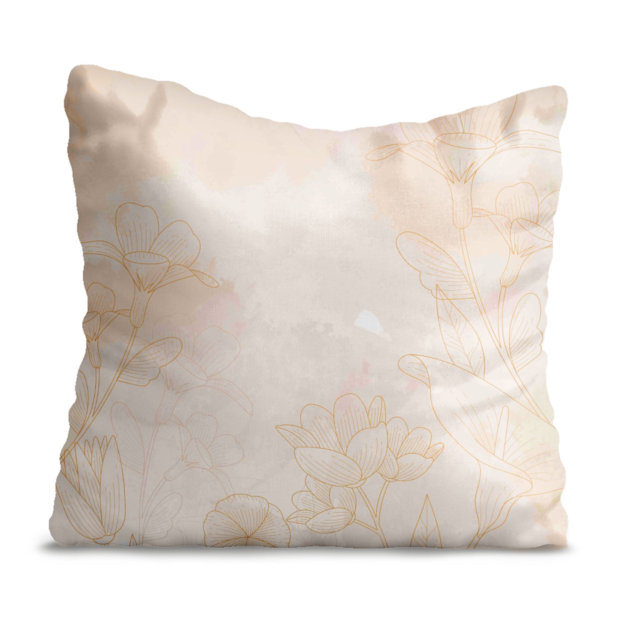 Kissen Boho Beige Blumen-Velvet
