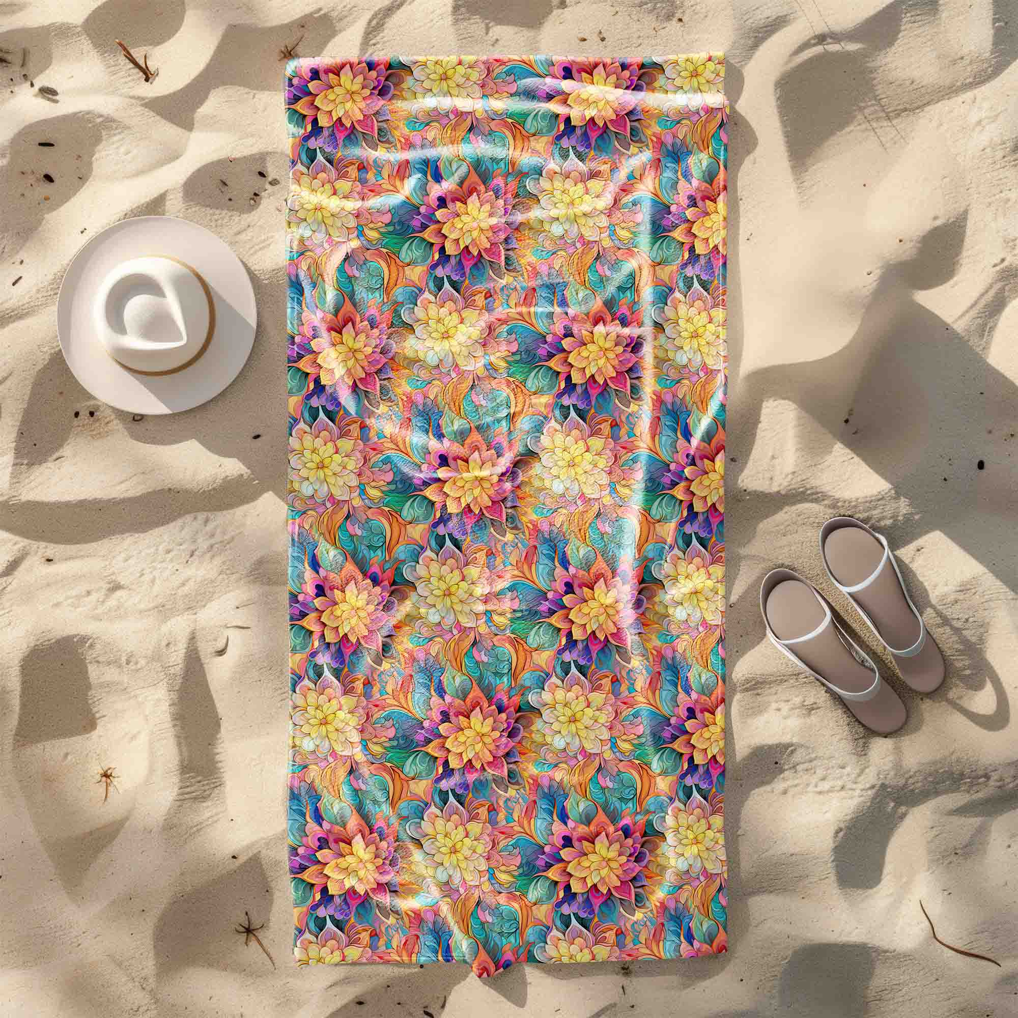 Uterák Botanical Floral Geometric Pattern-70x140 cm