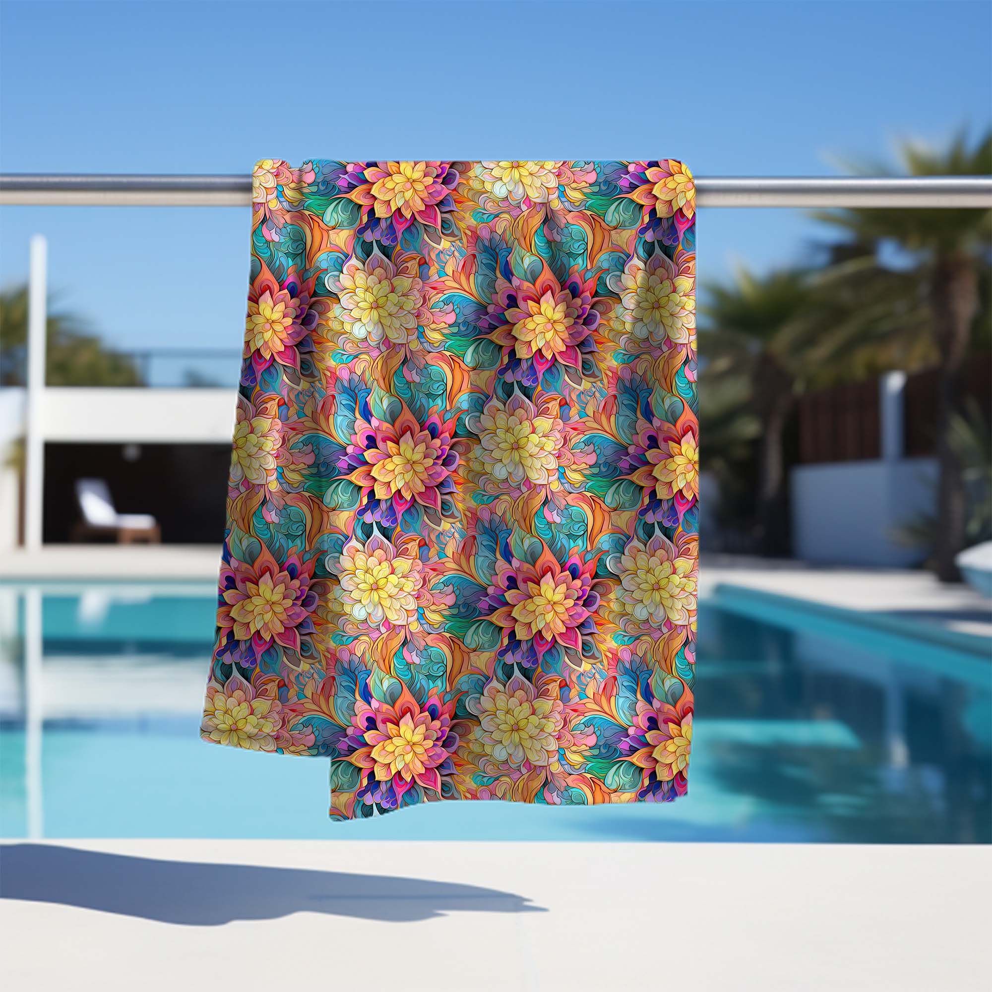 Uterák Botanical Floral Geometric Pattern-70x140 cm