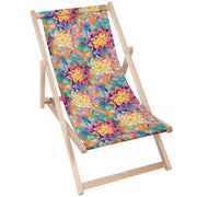Wooden Deck Chair Botanical Floral Geometric Pattern-S