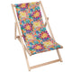 Wooden Deck Chair Botanical Floral Geometric Pattern-S