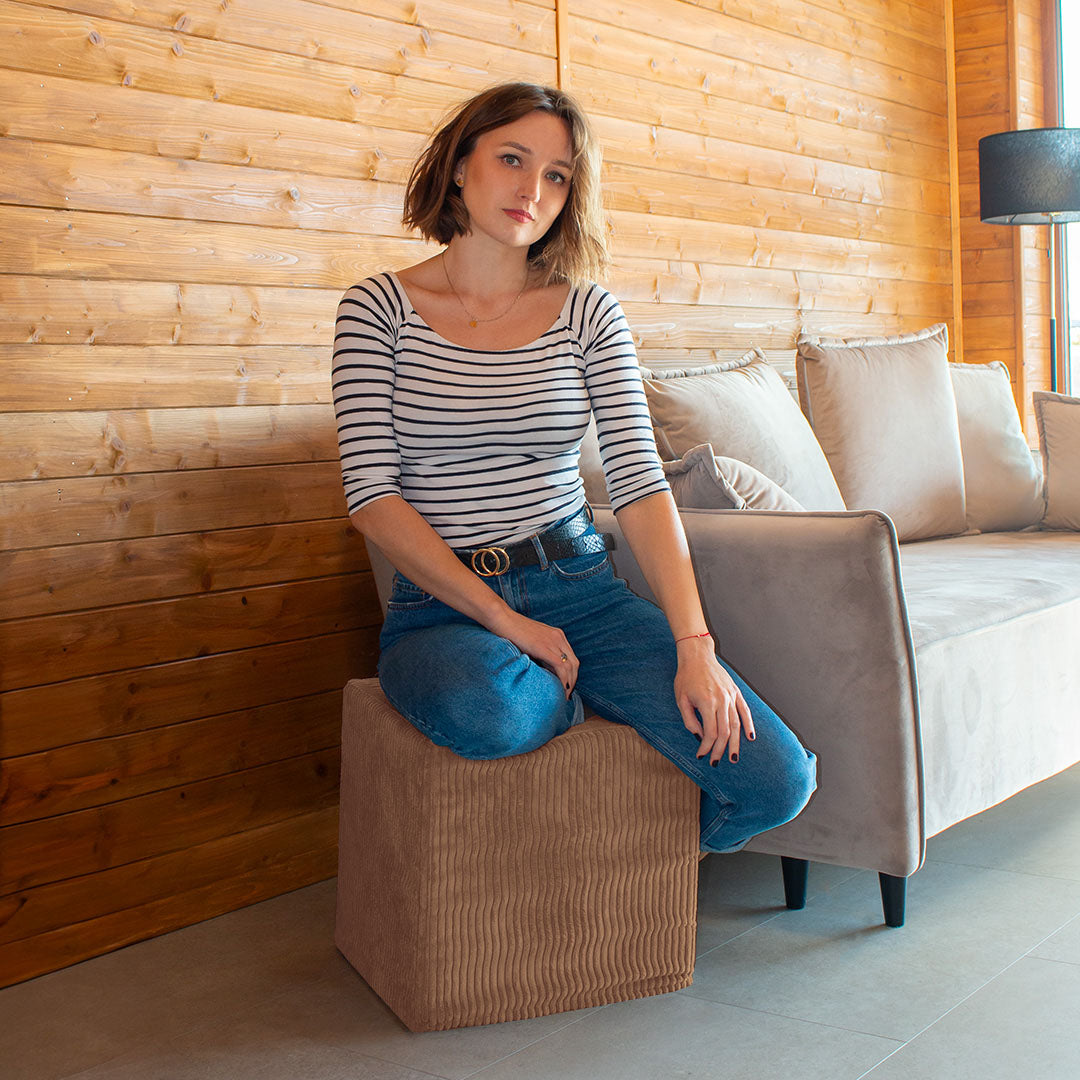 Qubik Brown Bear Pouf