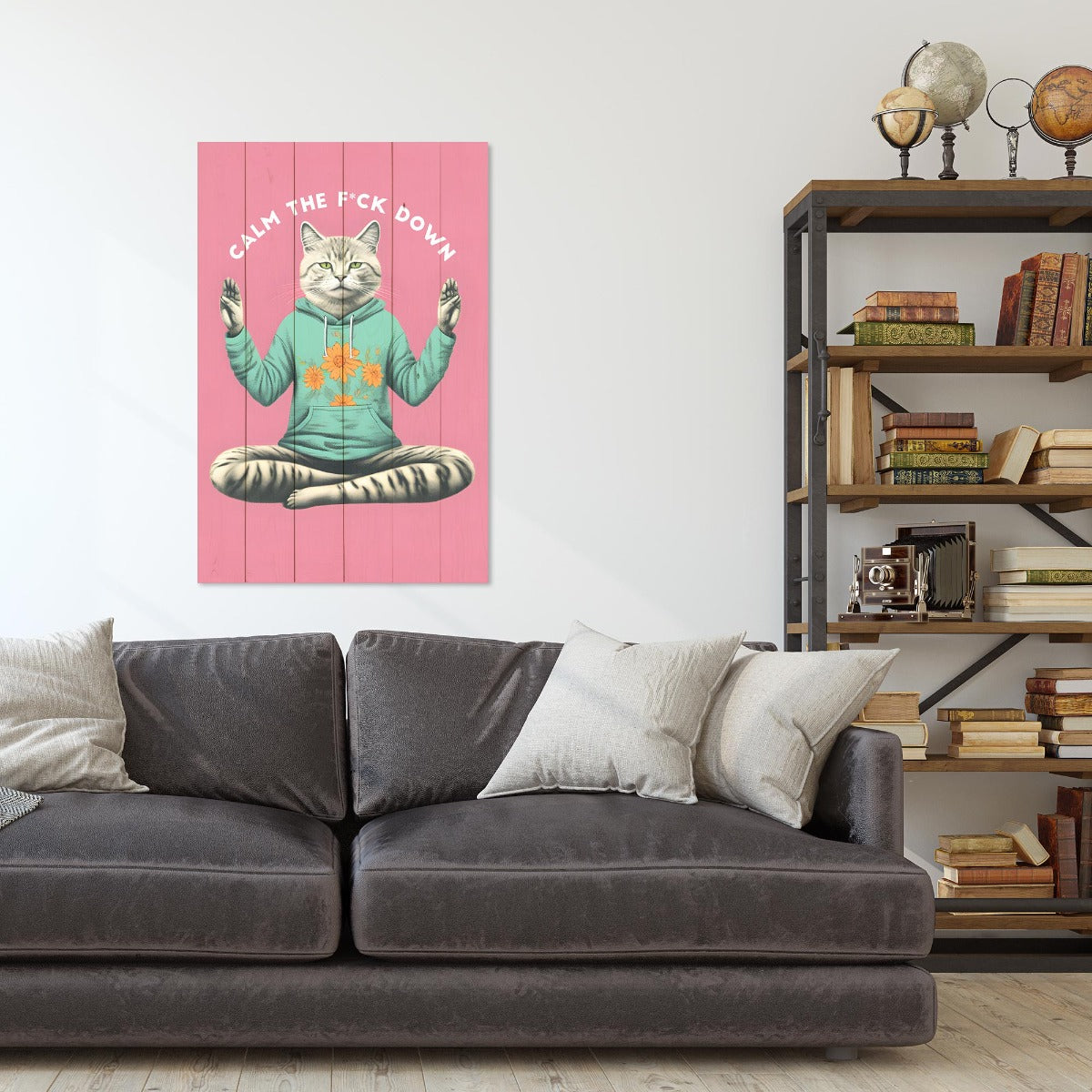 Wood Picture Calm the F Down-20x30 cm