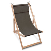 Holzliegestuhl mit Kissen Jeans-Imitat Chocolate Truffle-S