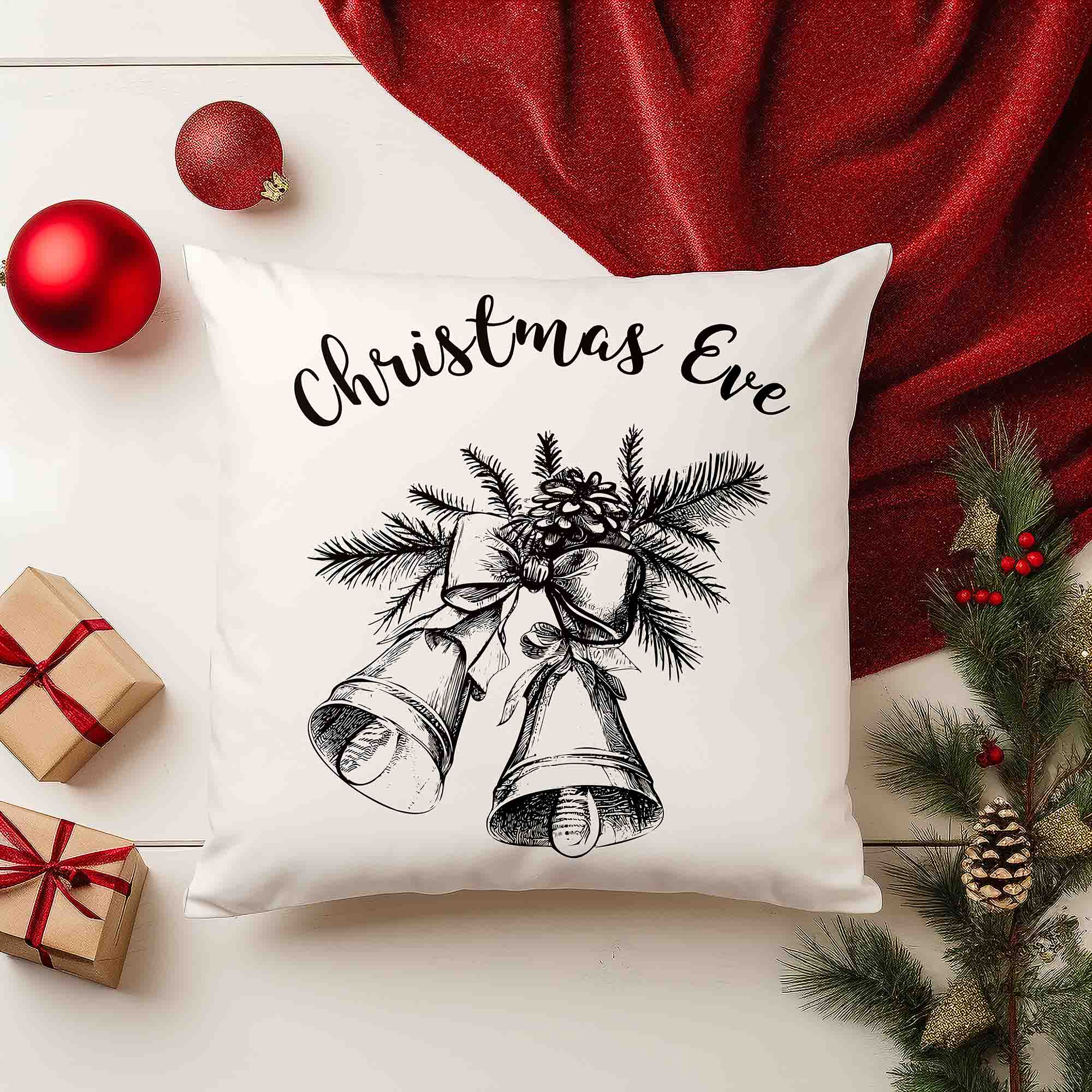 Christmas Eve White Oxford Pillow