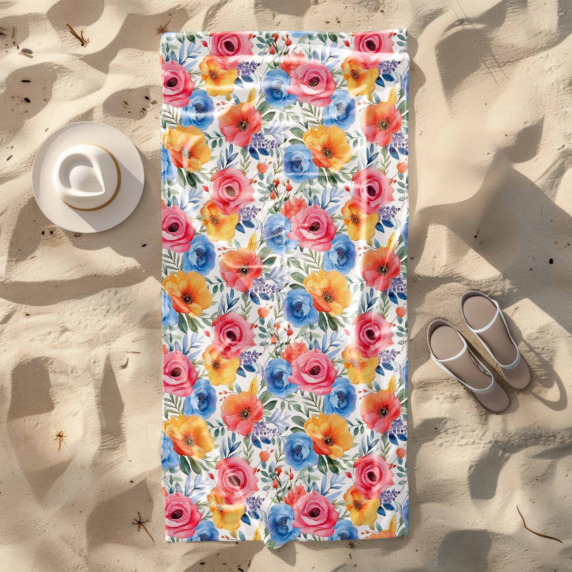 Towel Colorful Flowers-70x140 cm