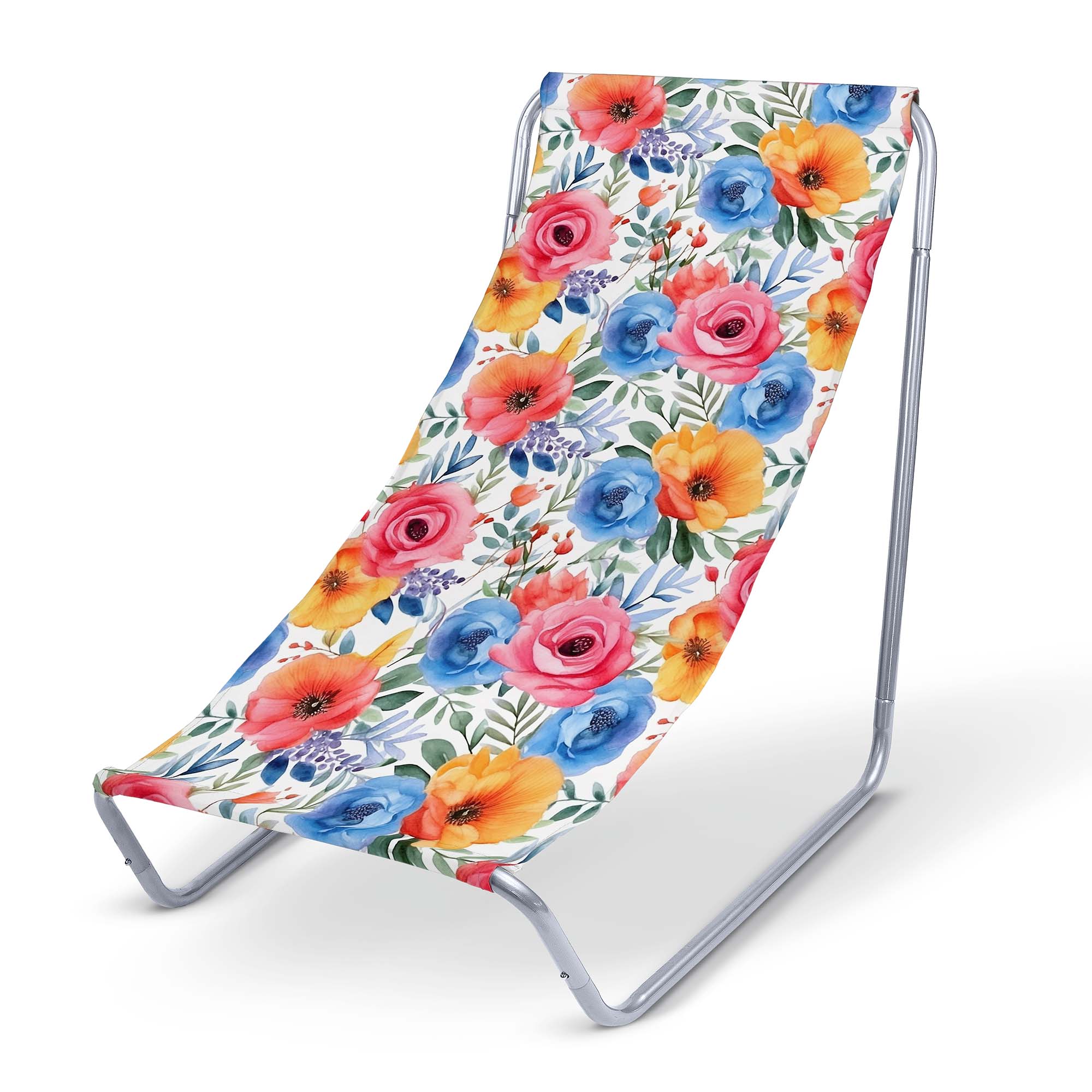 Metallliegestuhl Bunte Blumen