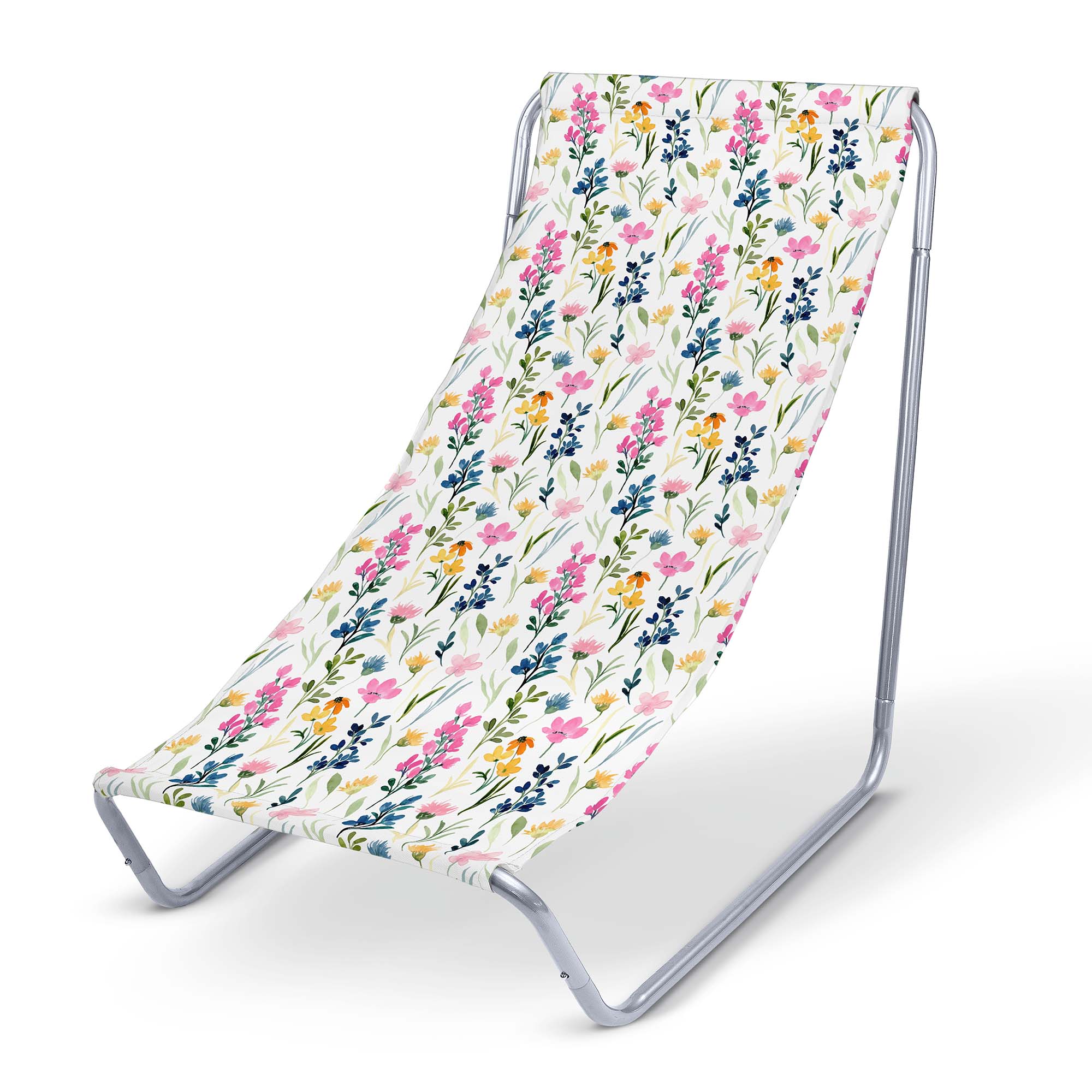Metallliegestuhl Bunte Wildblumen