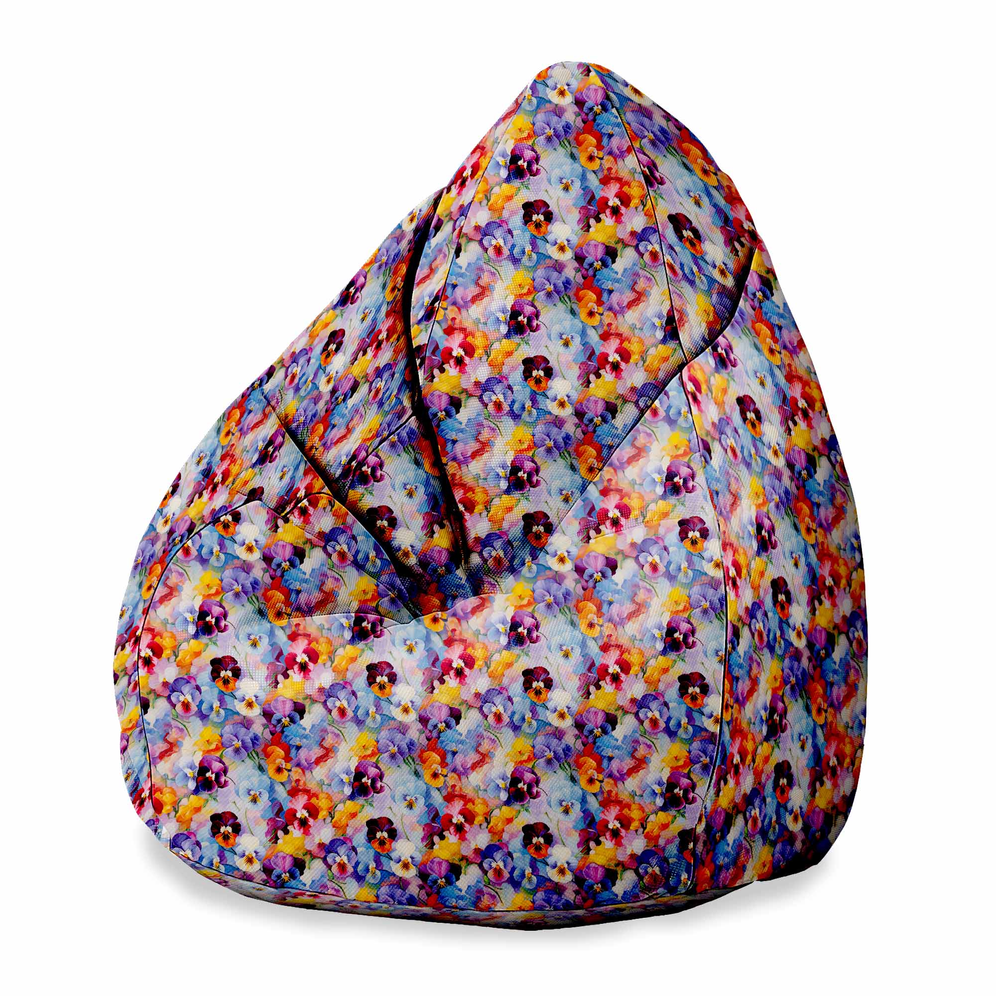 Puf Birnenform Buntes Blumenmuster