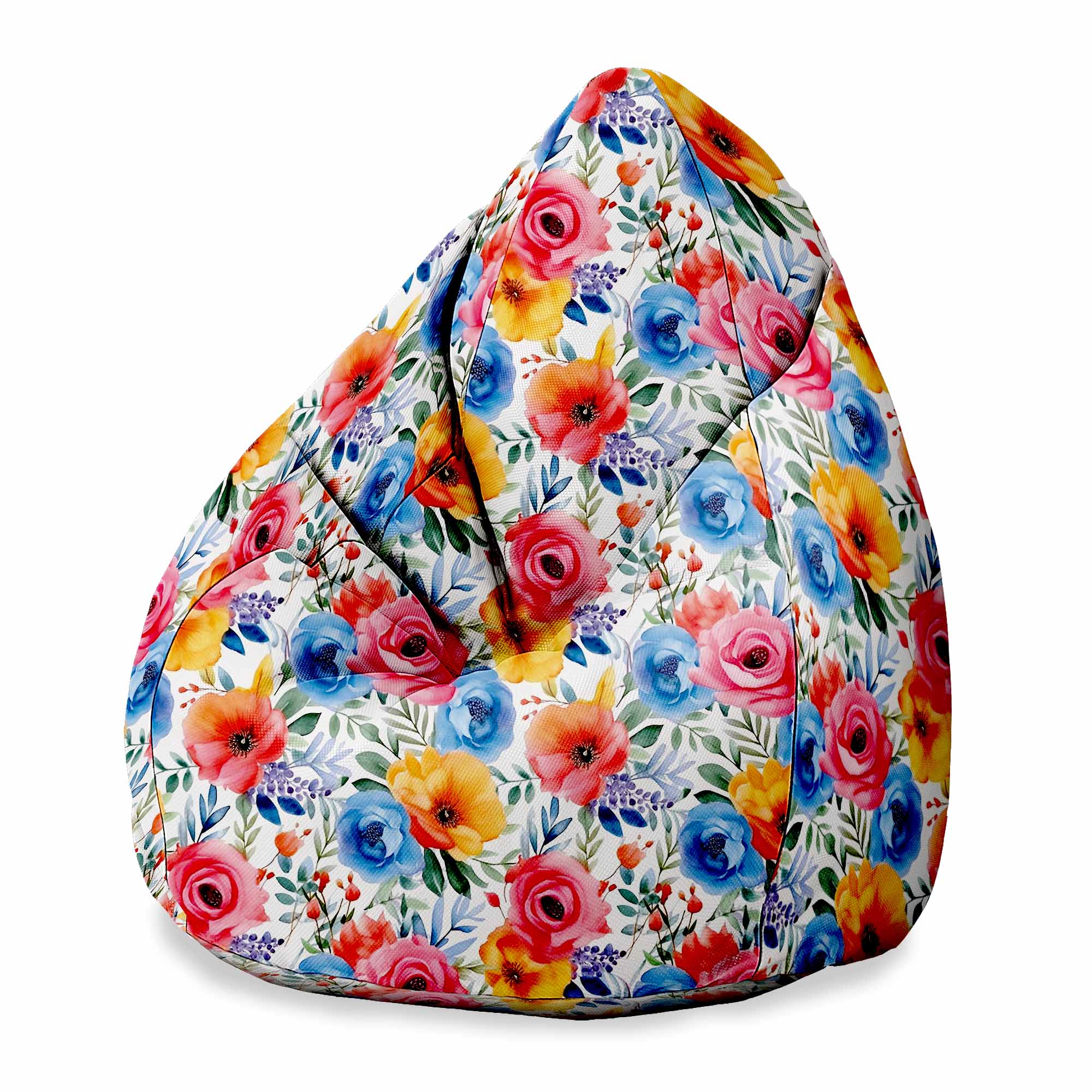 Puf Pearshape Barevné Květiny-S-Oxford