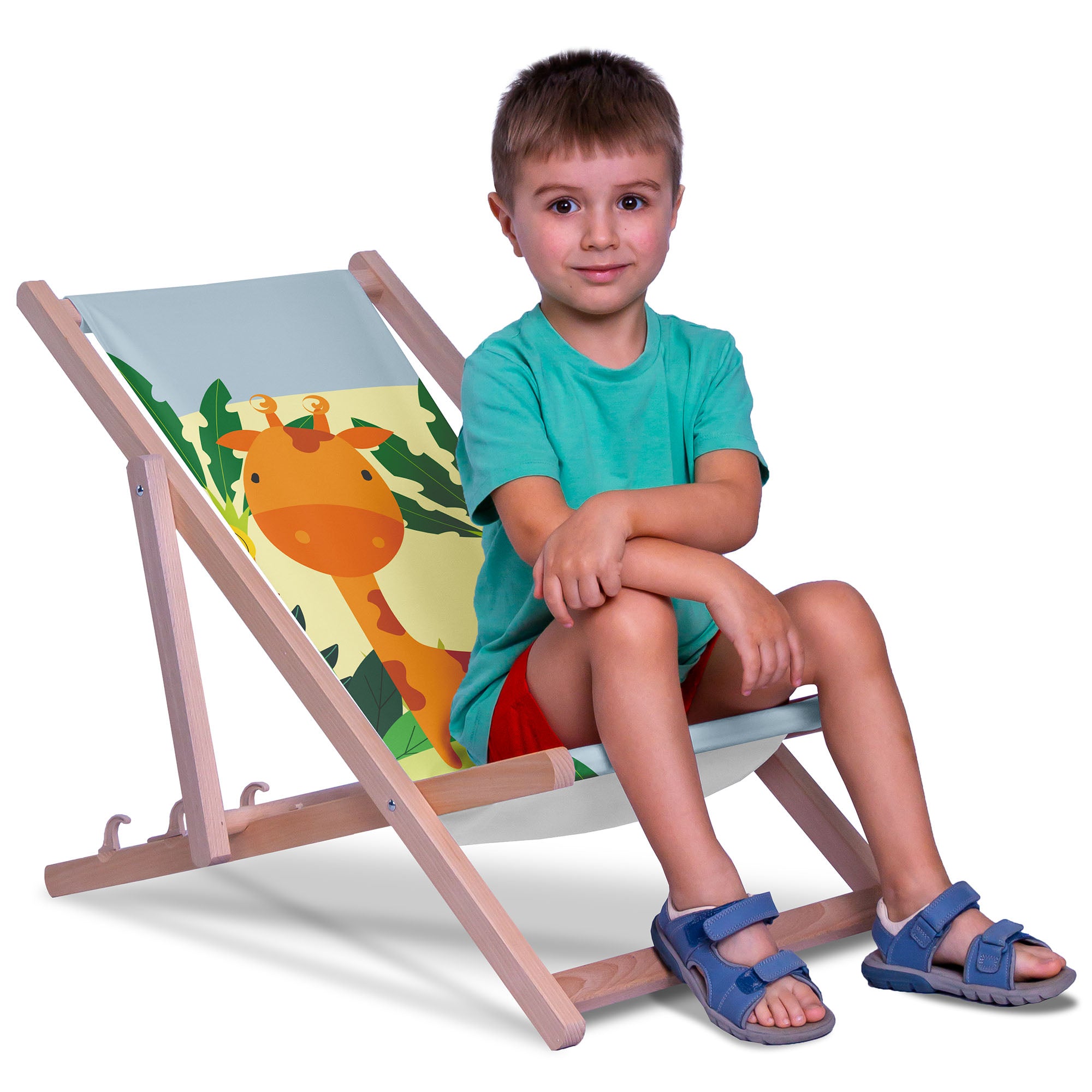 Crazy Giraffe Wooden Deck Chair