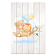 Wooden Picture Cute Little Lion and Bear-20x30 cm