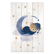Wooden Picture Cute Sleeping Bear-20x30 cm