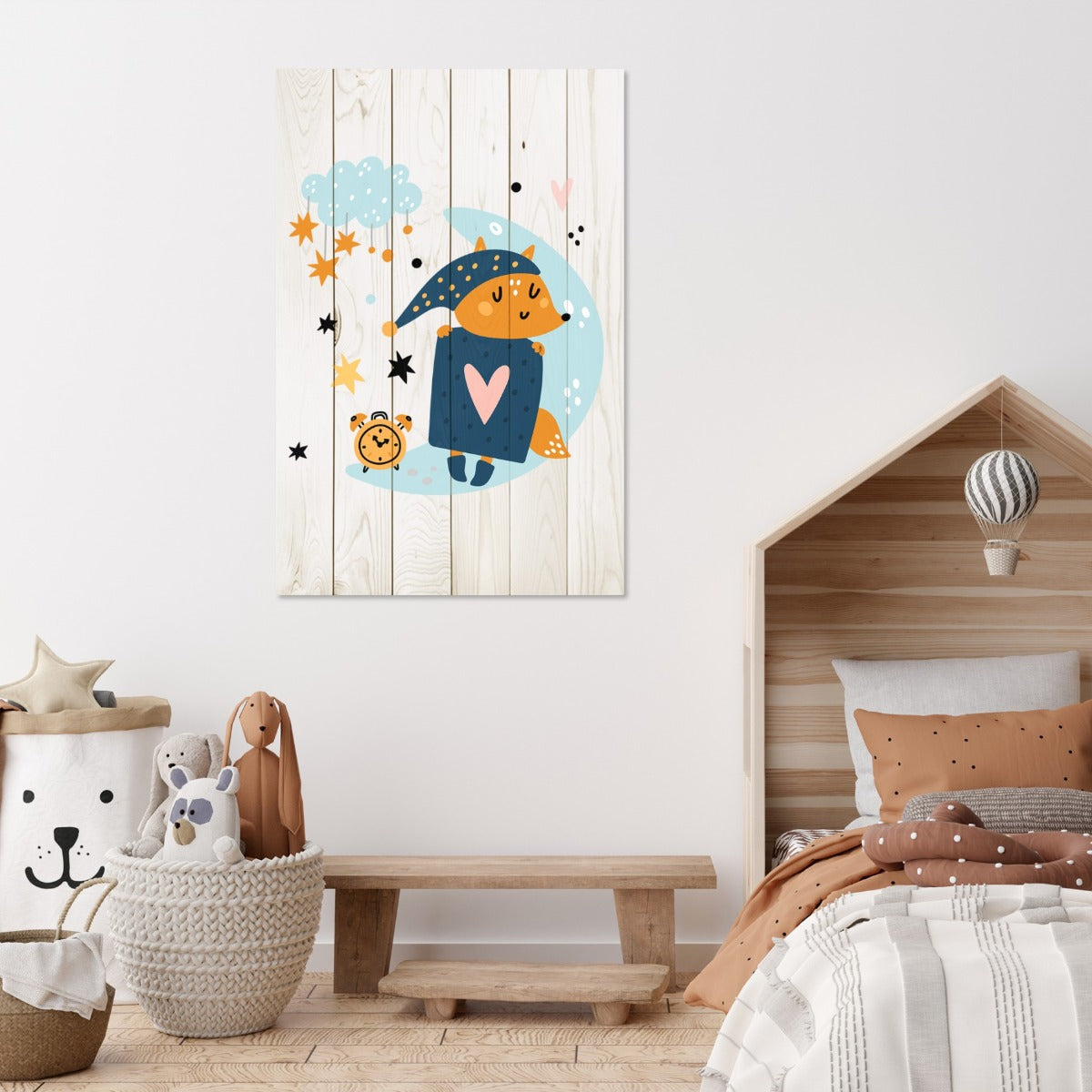 Obraz Drevený Roztomilý Spiaci Líška-30x40 cm