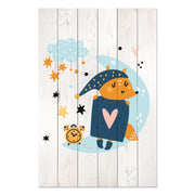 Wood Picture Cute Sleeping Fox-20x30 cm