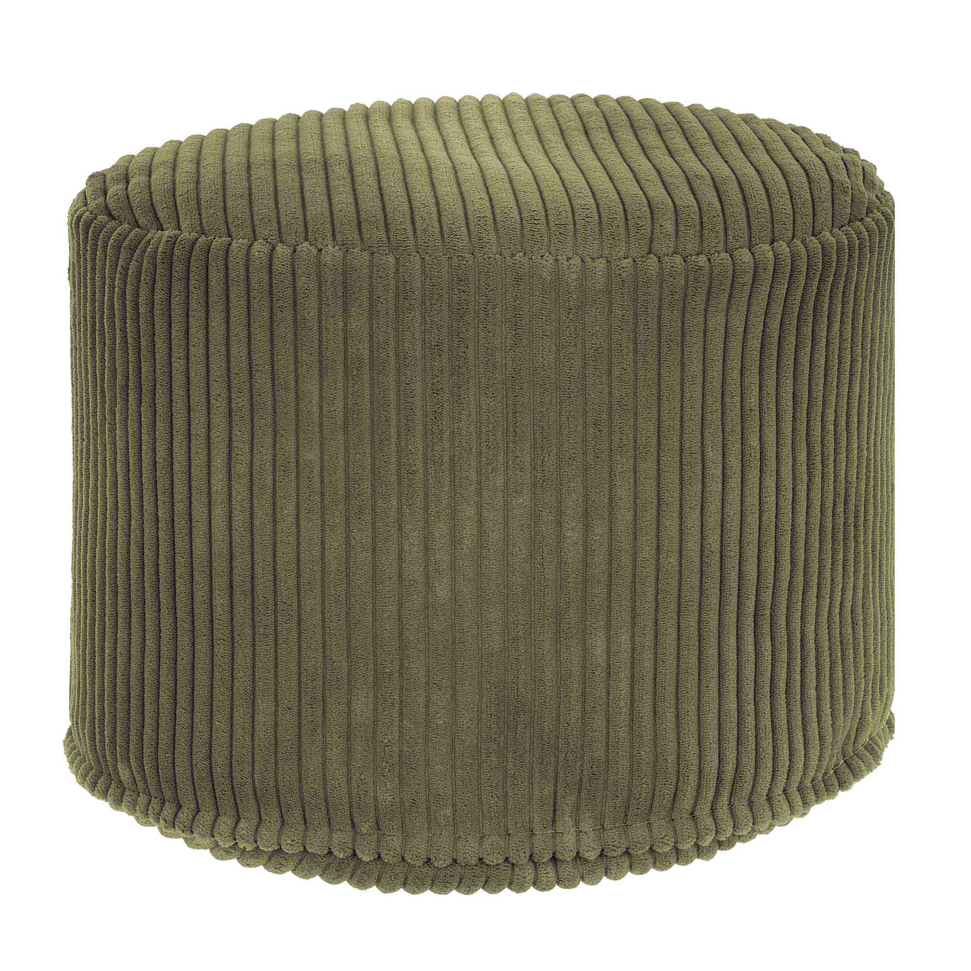 Round pouf footstool Lincoln Dark Olive