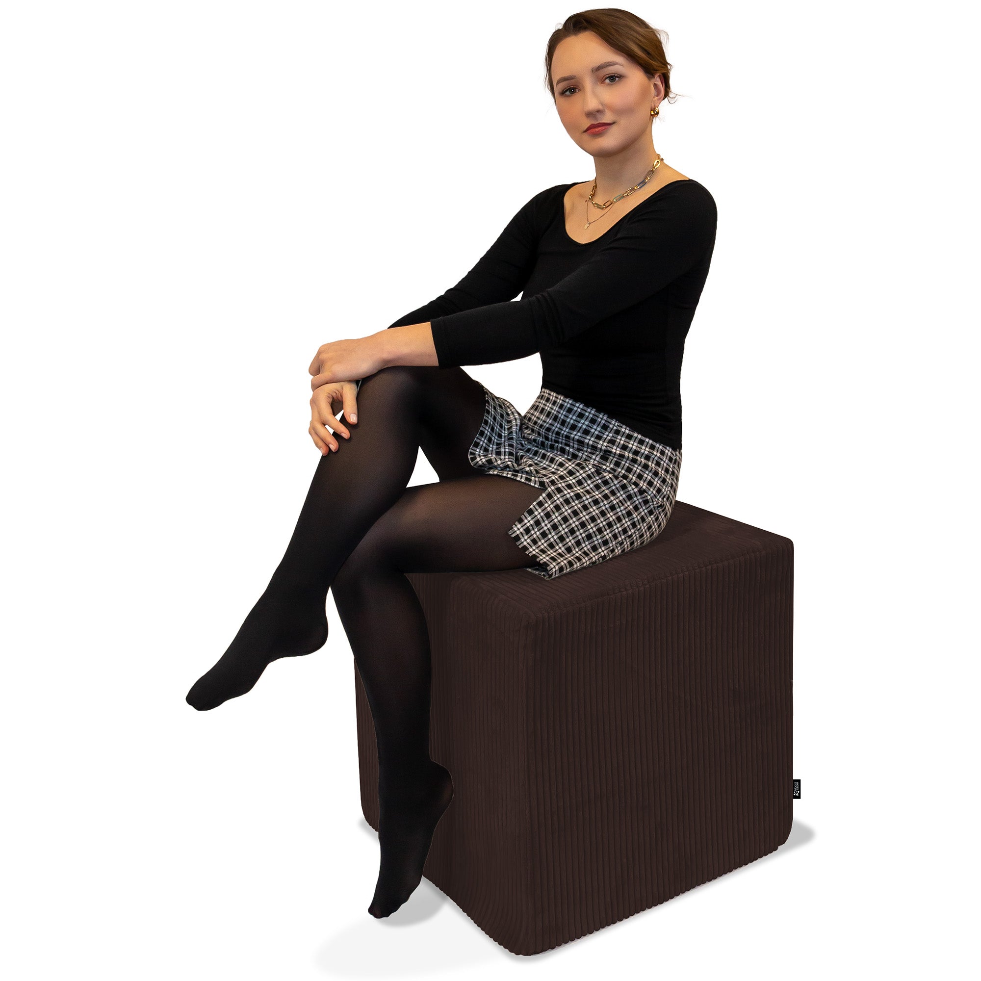 Qubik Pouf Dark Chocolate-40x40 cm