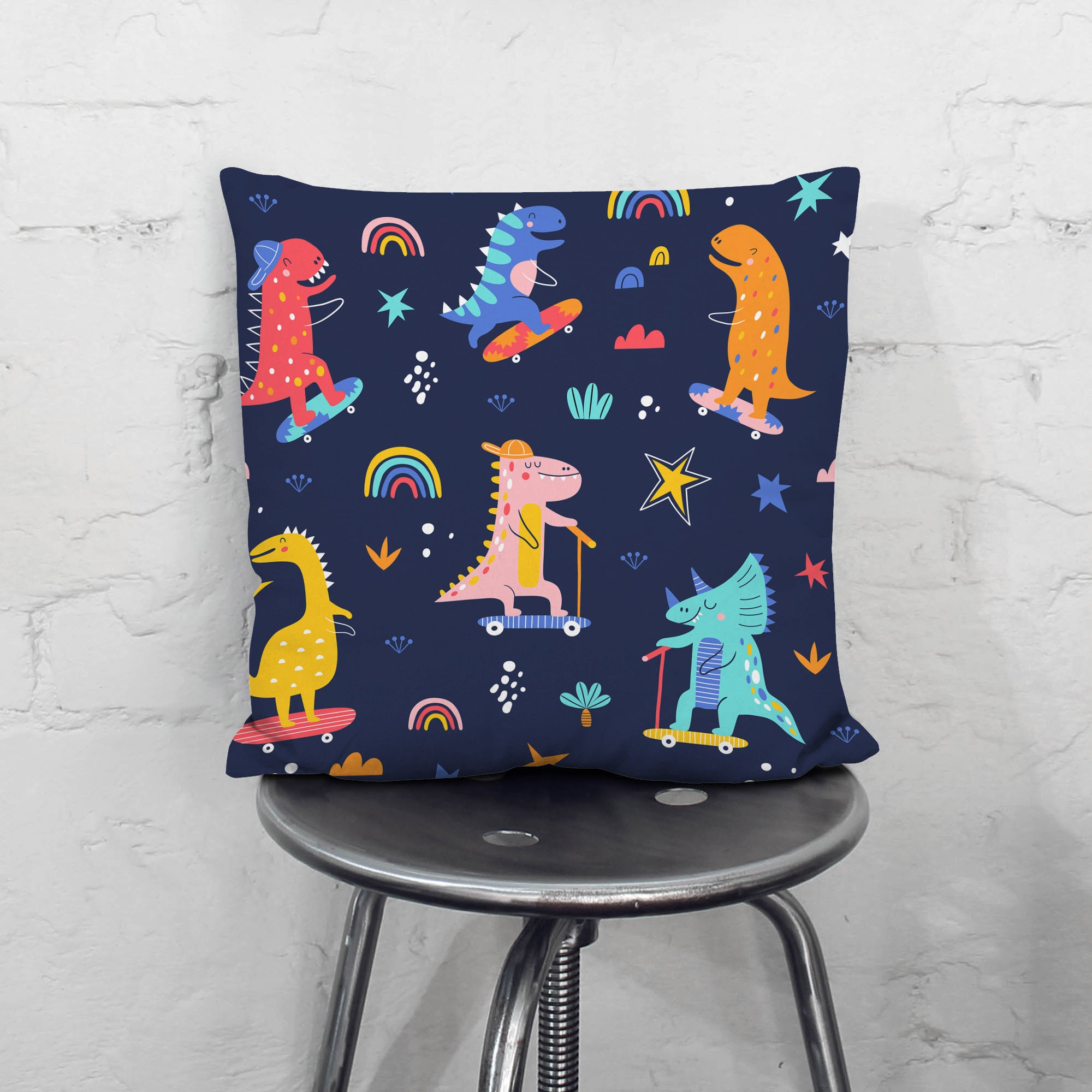 Skater Dinosaurs Pillow