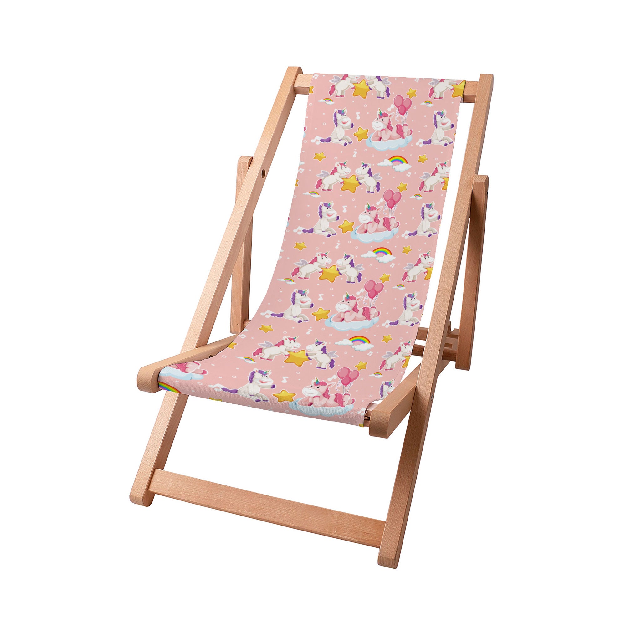 Wooden deck chair Unicorns Have Fun