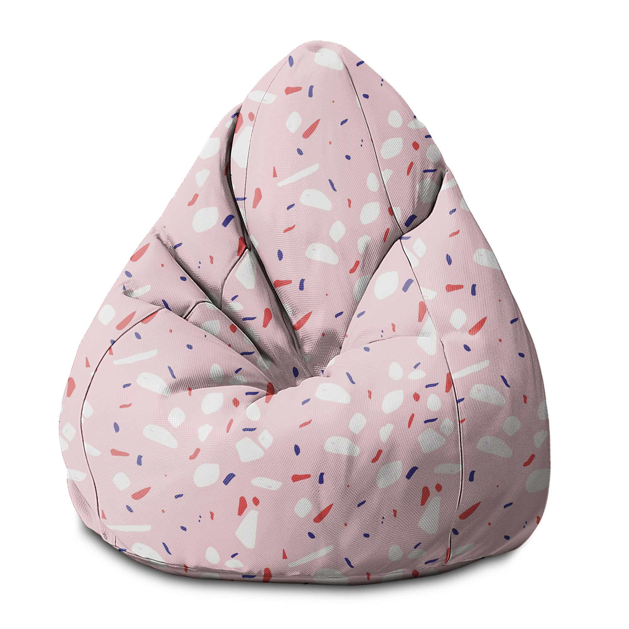Puf Pearshape Růžový Abstraktní-M-Velvet