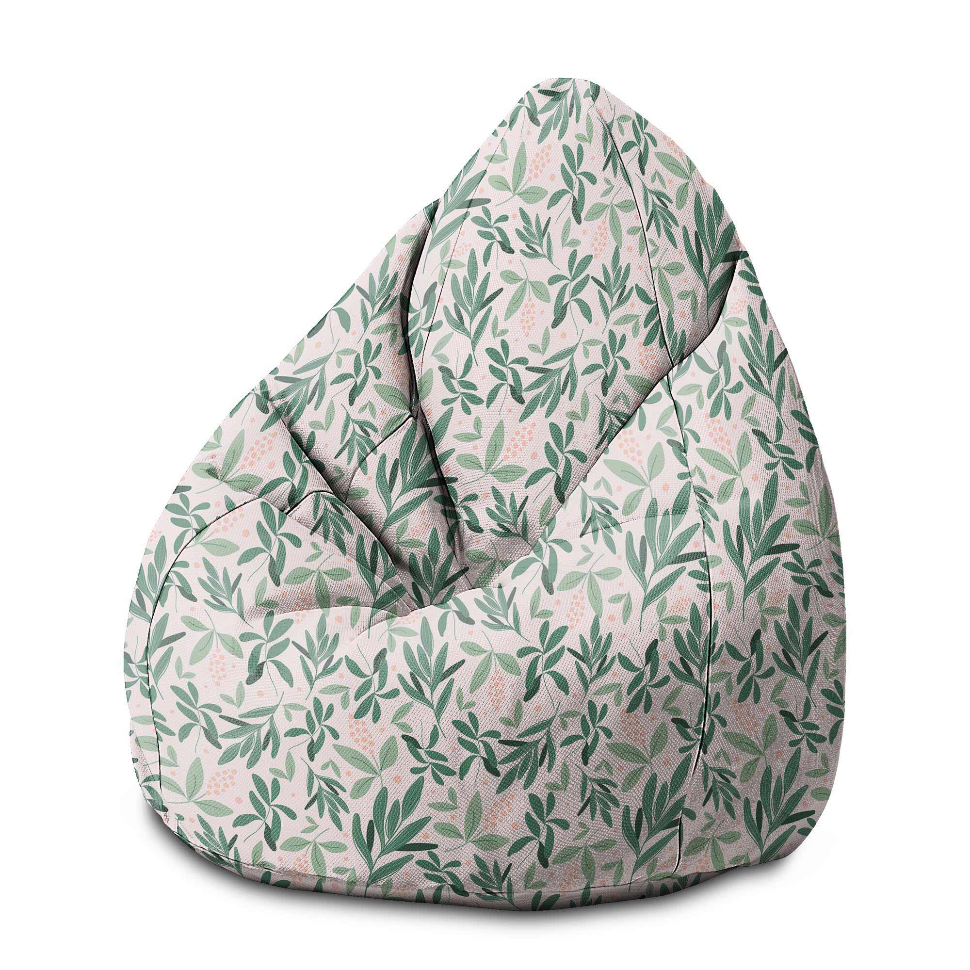 Puf Pearshape Olive Leaves na růžovém M-Oxfordu