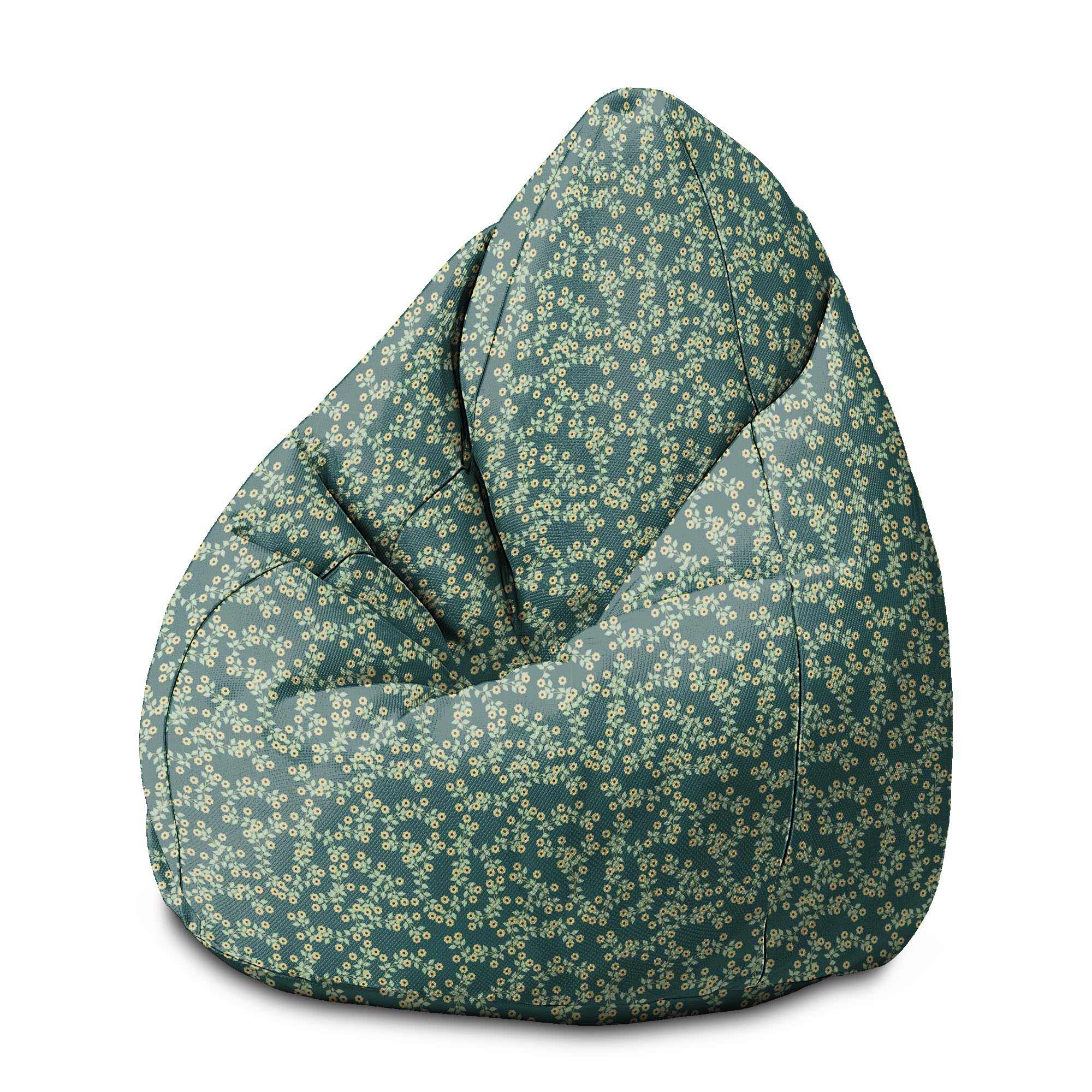 Pearshape Pouf Tiny Flowers