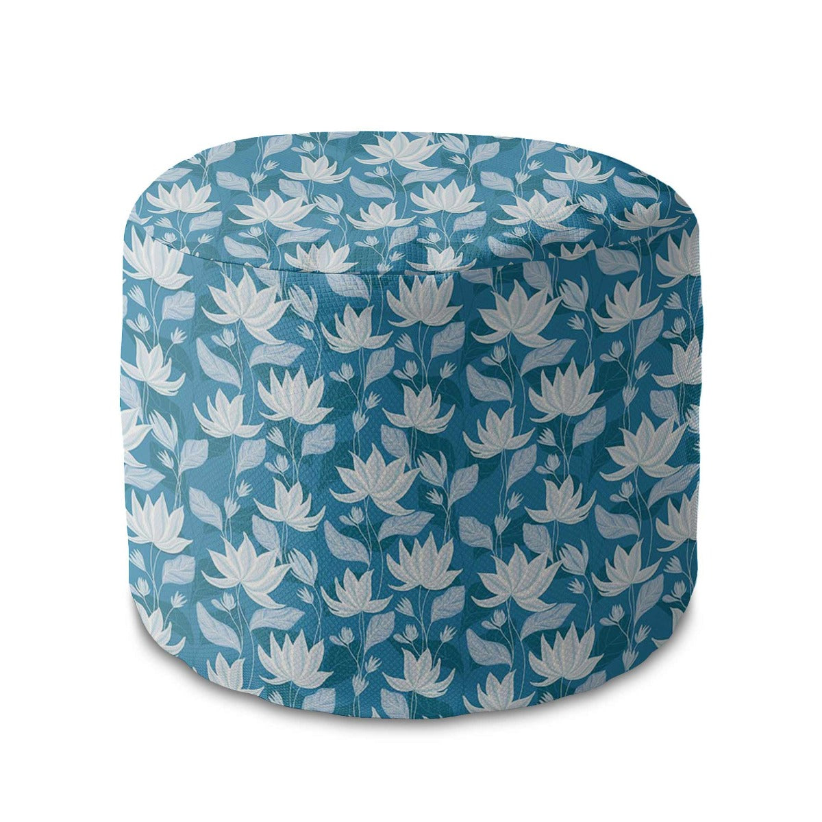 Okrúhly puf na nohy Blue Water Lily