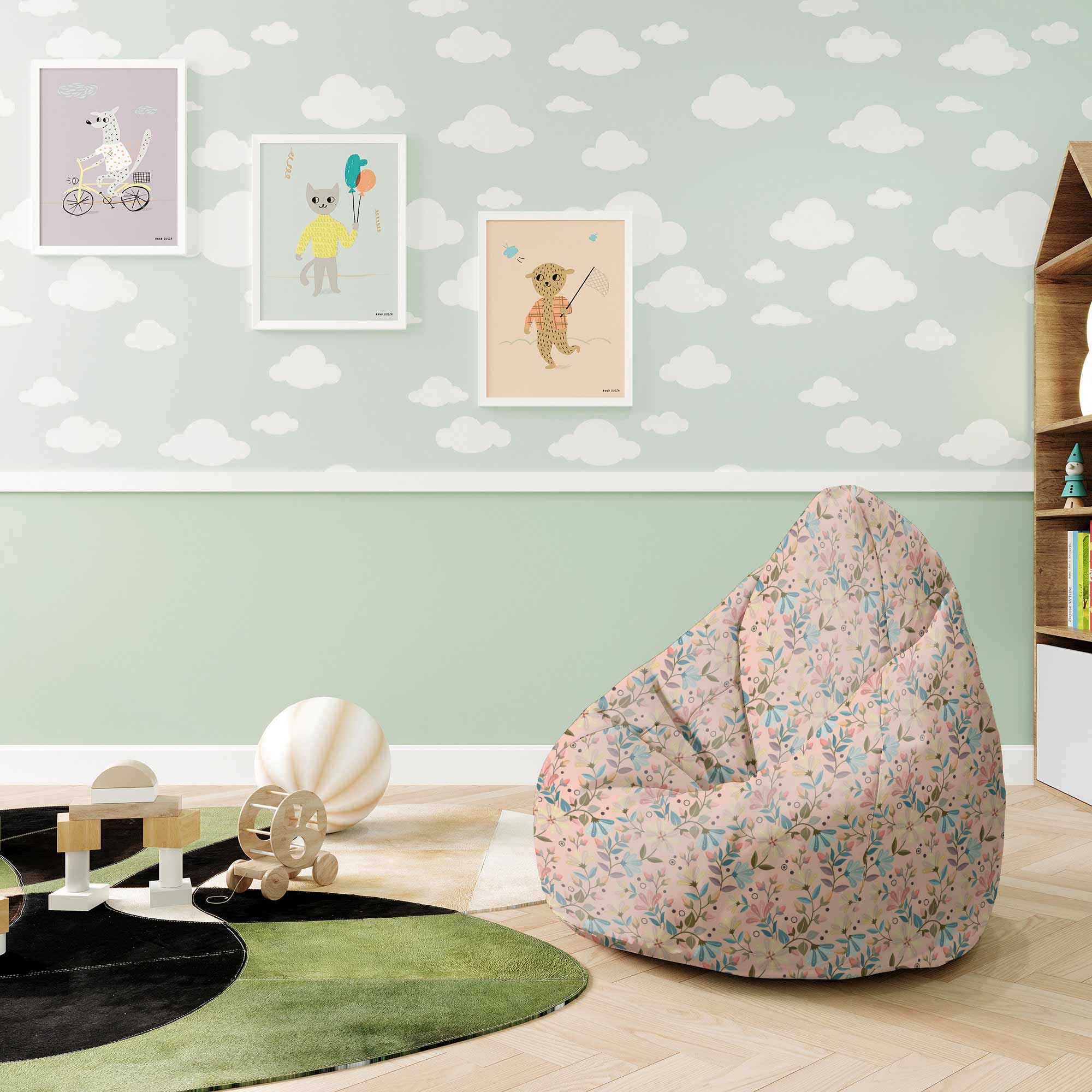 Puf Pearshape Ranné Kvety-S-Velvet