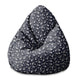 Pearshape Pouf Small Flowers on Dark-S-Velvet