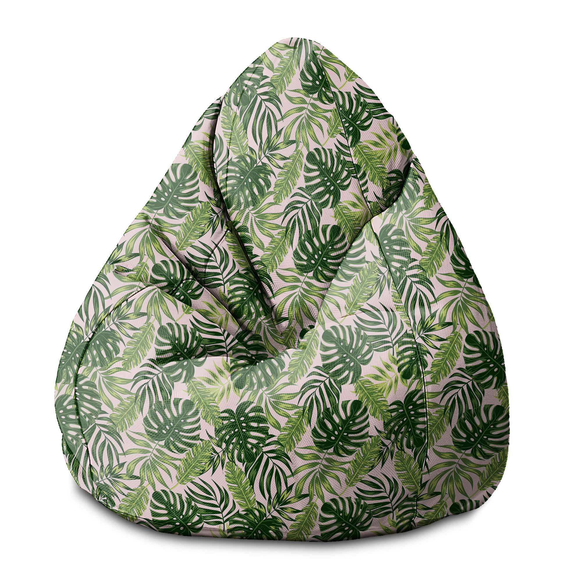 Puf Pearshape Tropical Jungle Leaves-M-Velvet