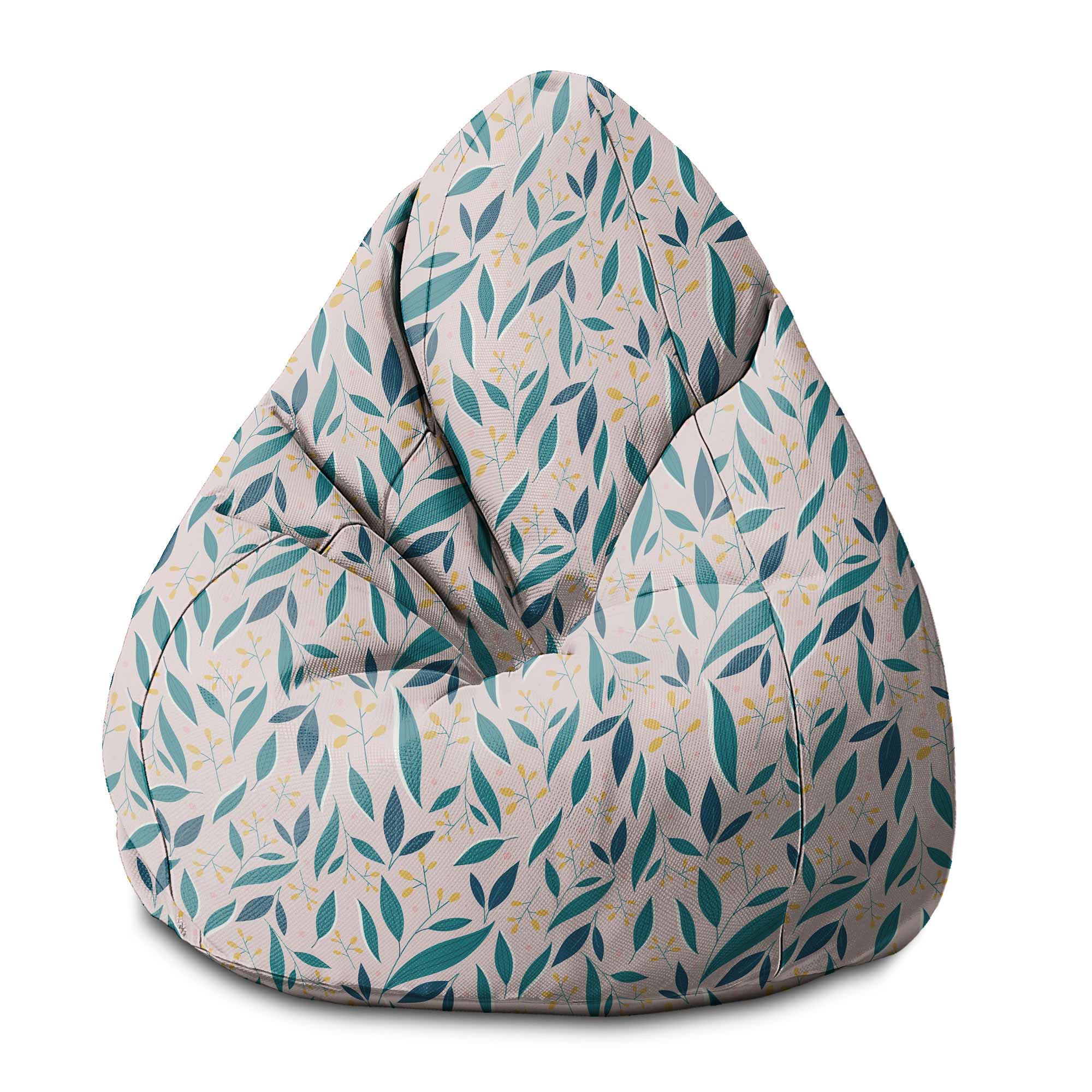 Puf Pearshape Žlutý Lesní Květiny-M-Velvet