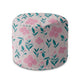 Round pouf footstool Delicate Pink Flowers-Oxford
