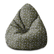 Pearshape Pouf White Flower Meadow-M-Oxford