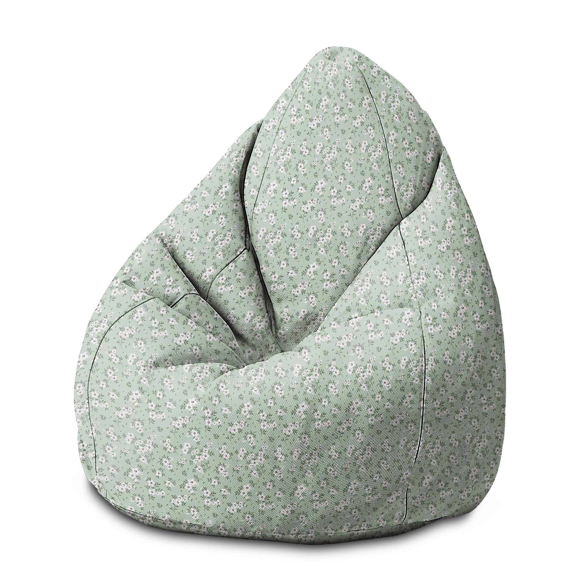 Puf Pearshape Tiny White Flowers Meadow-M-Velvet