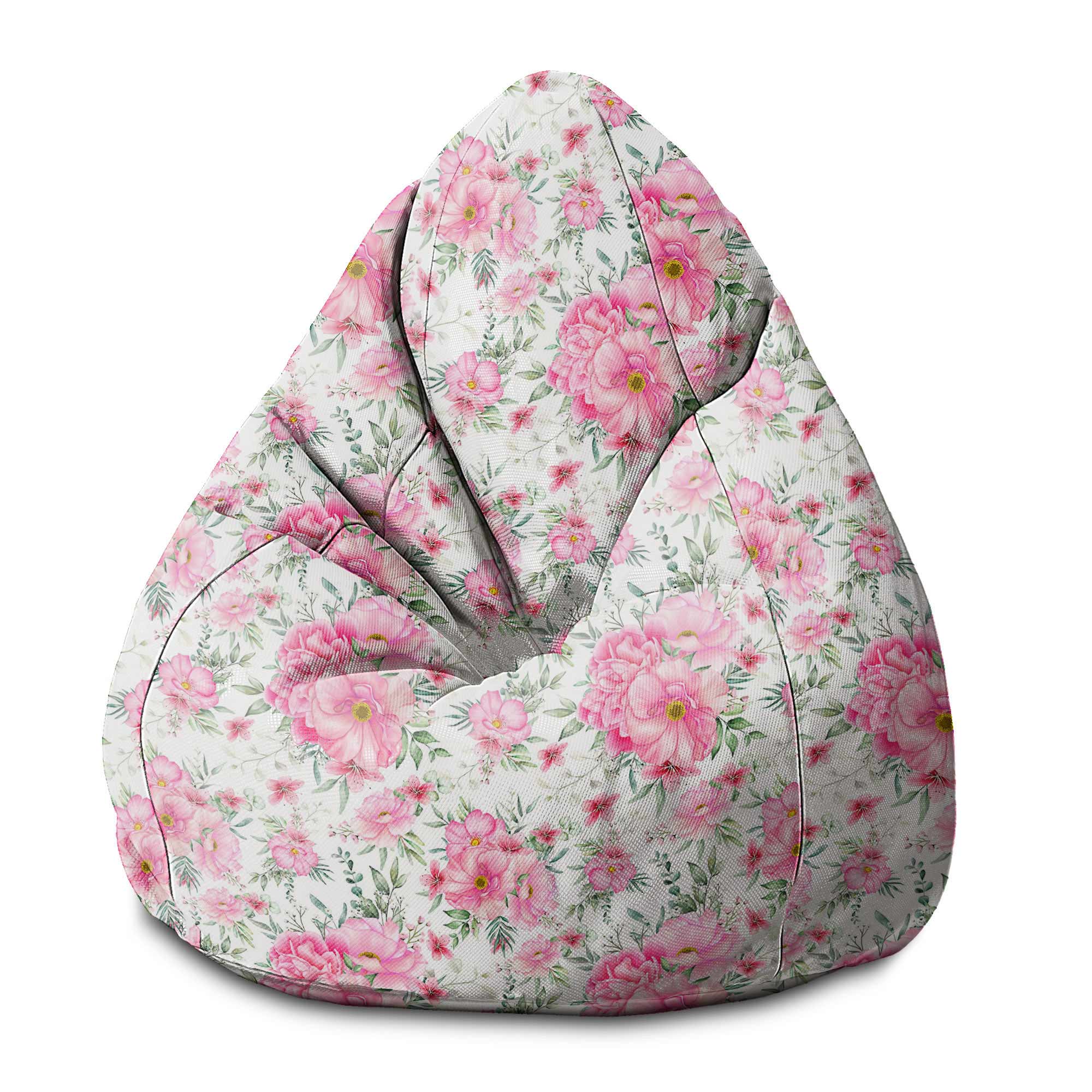 Pear-shaped Pouf Rose Garden-S-Velvet