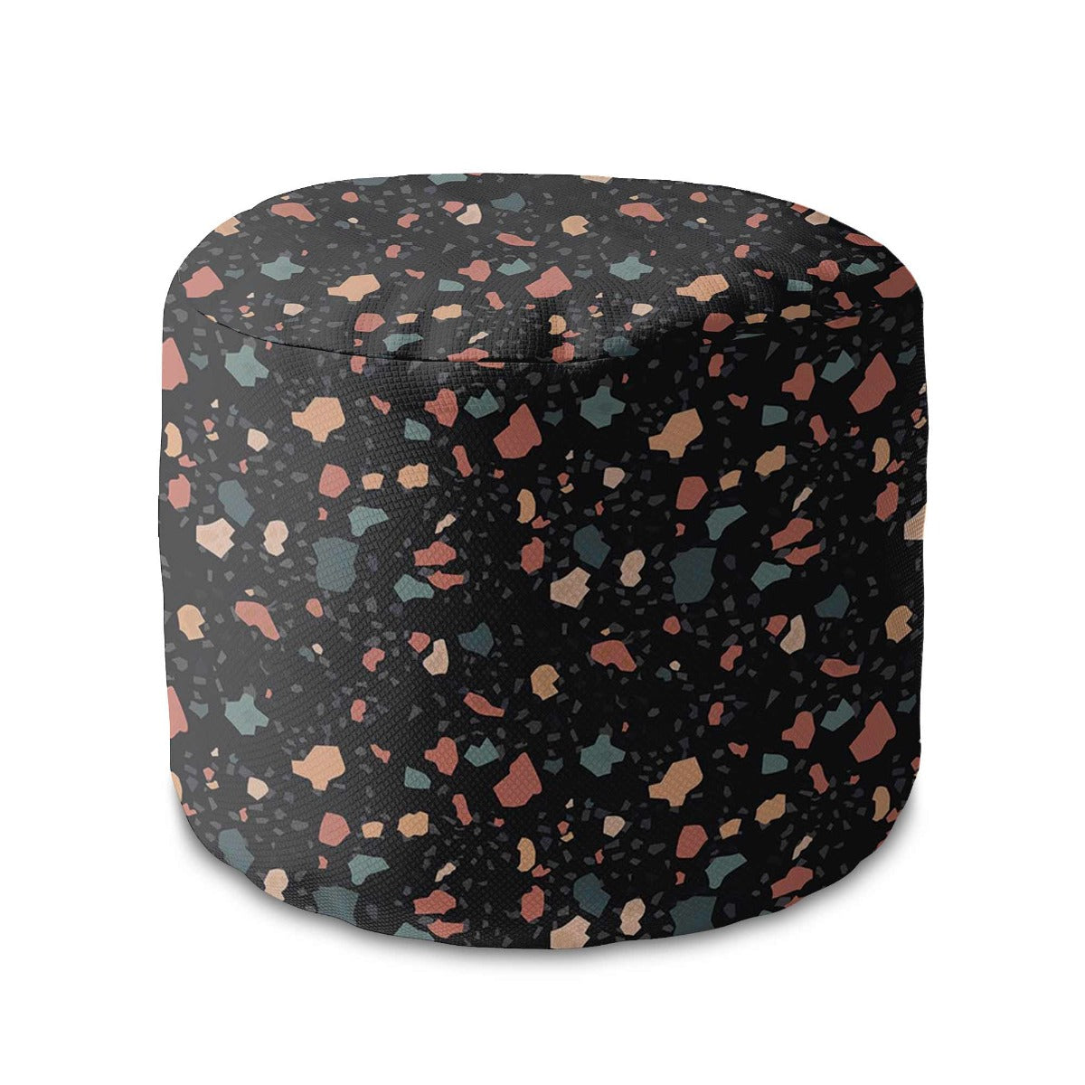 Puf okrągły podnóżek Dark Terrazzo-Velvet