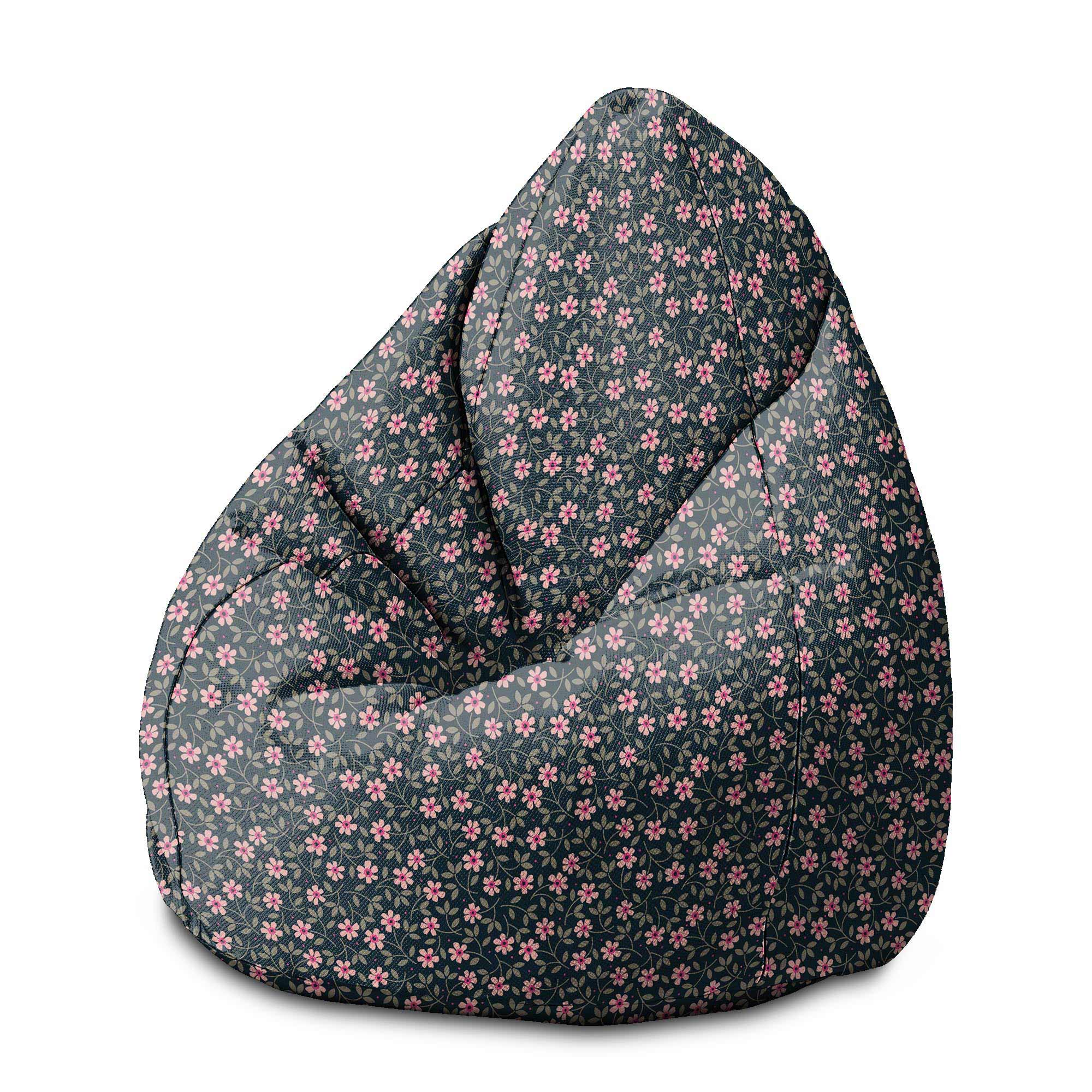 Puf Pearshape Romantické kvety-M-Zamat