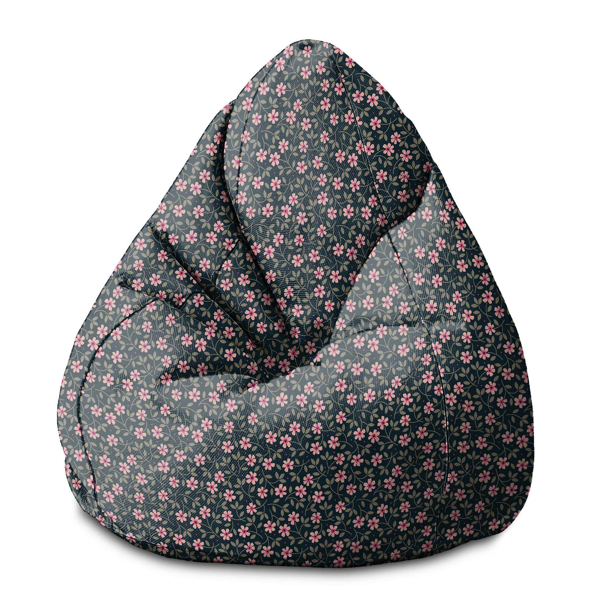 Puf Pearshape Romantické kvety-M-Zamat