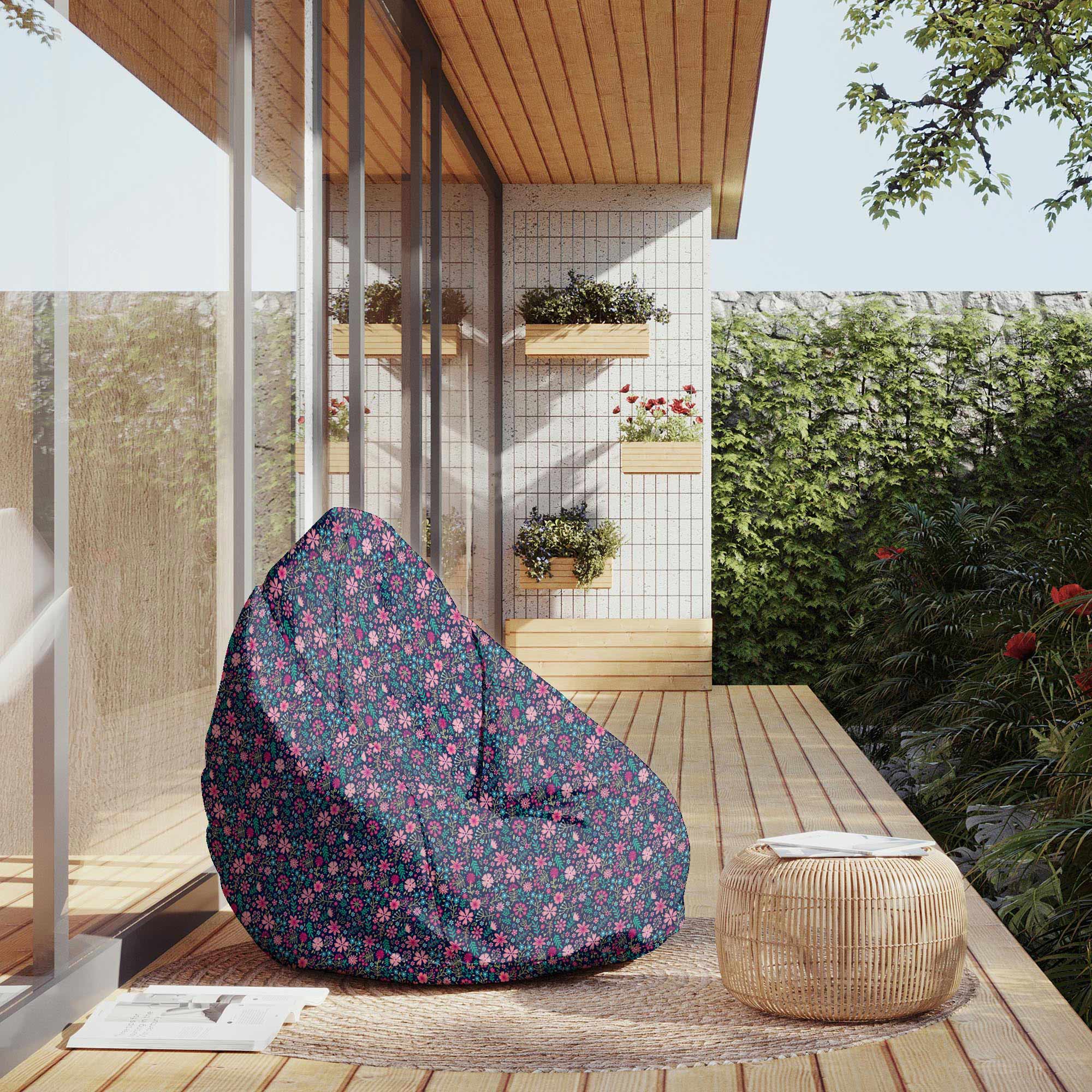Puf Pearshape Pink Meadow-S-Oxford