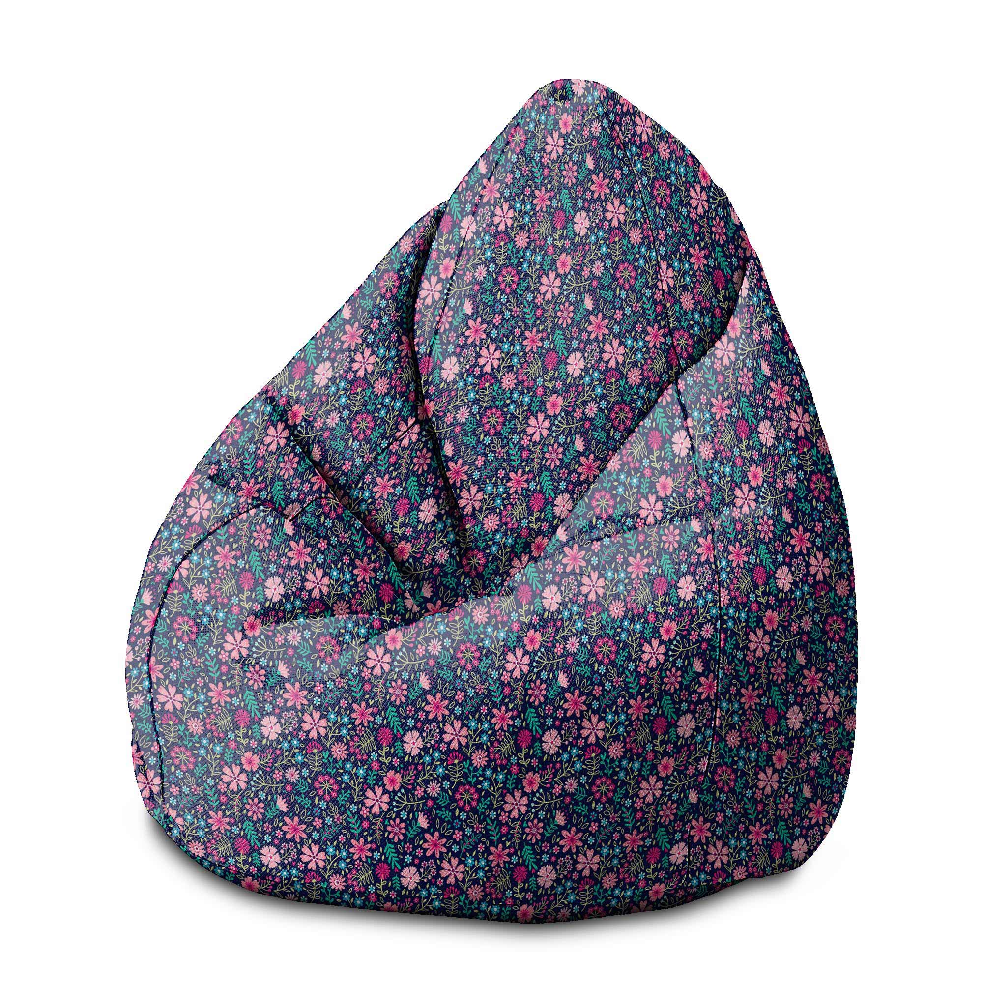 Puf Pearshape Růžová Louka-S-Velvet