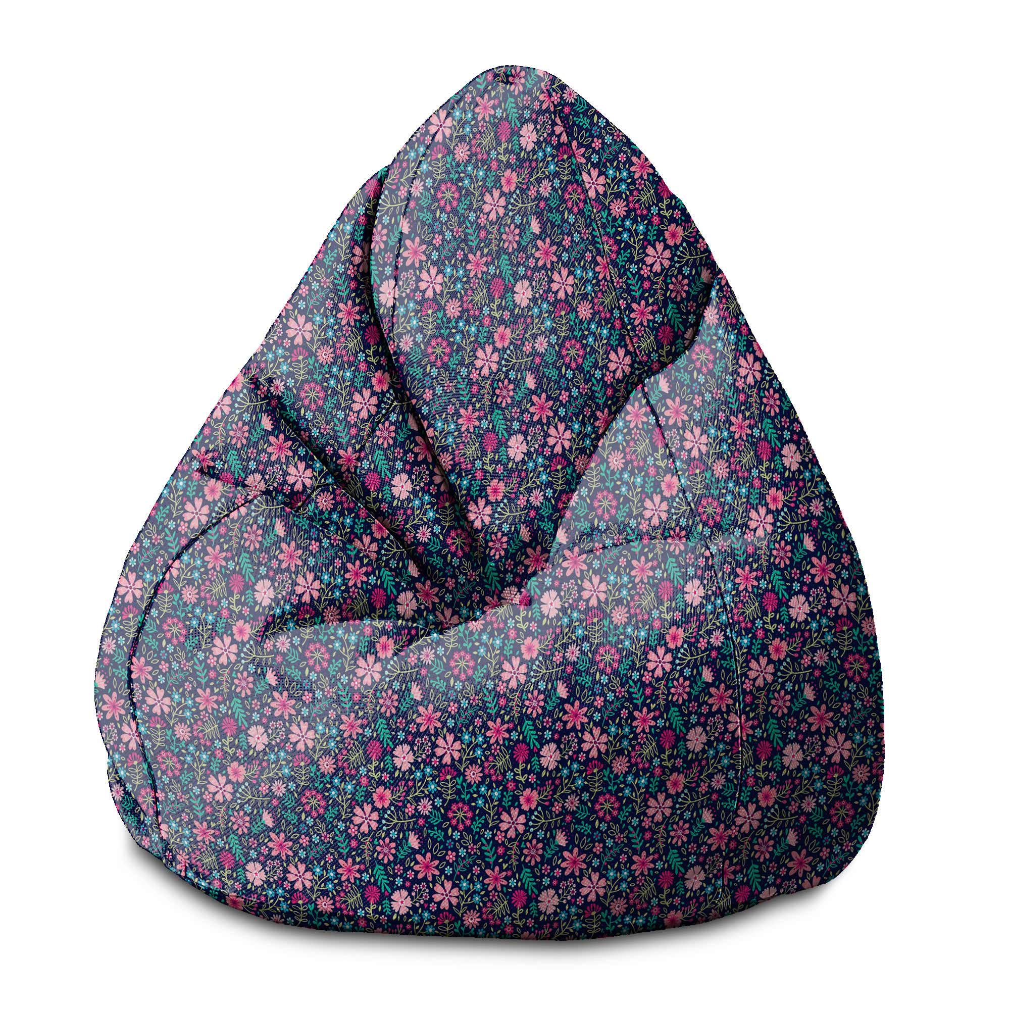 Puf Pearshape Růžová Louka-S-Velvet