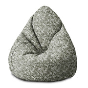 Pearshape Pouf White Berries on Olive-S-Velvet