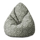 Pearshape Pouf White Berries on Olive-S-Oxford