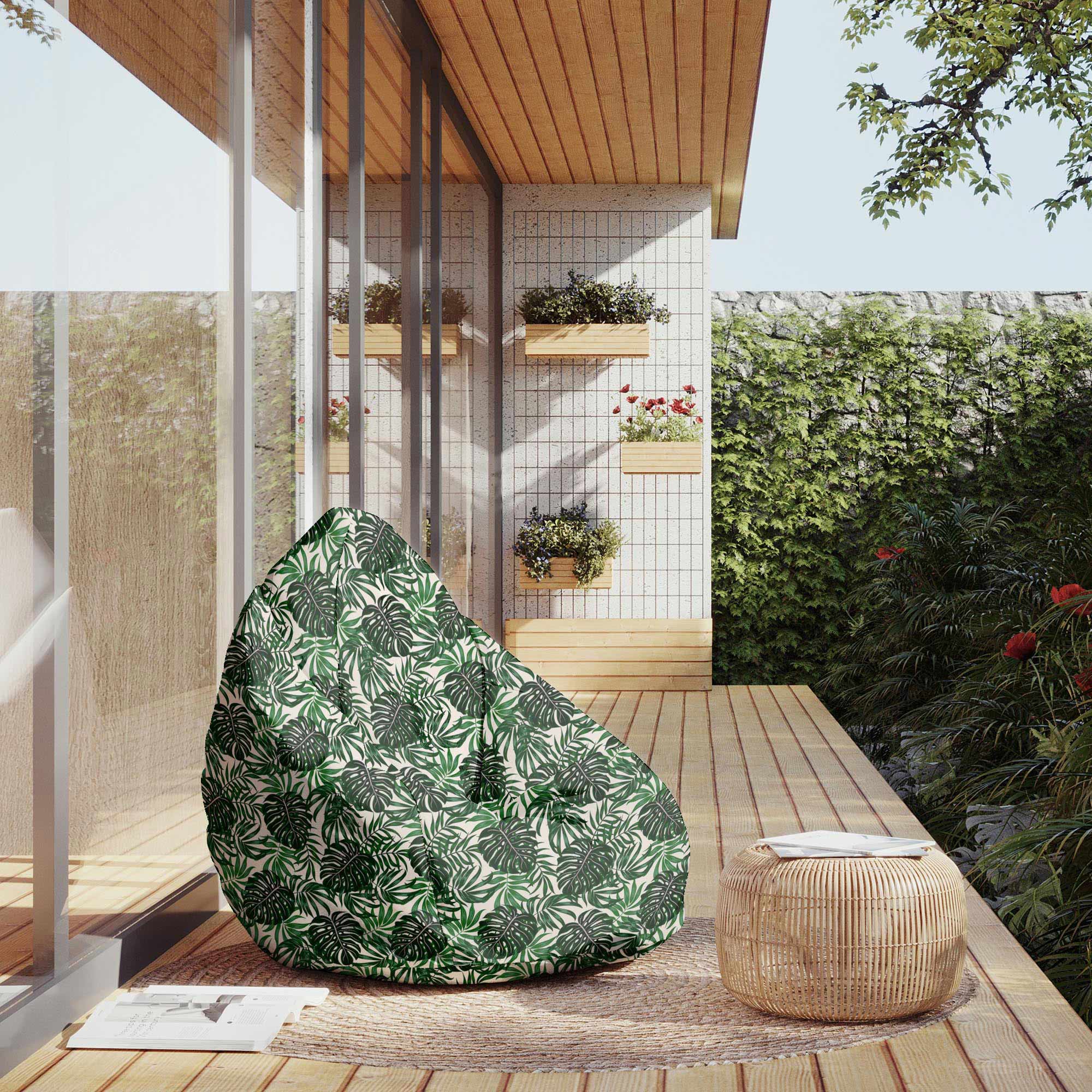 Puf Pearshape Vzor tropických listov