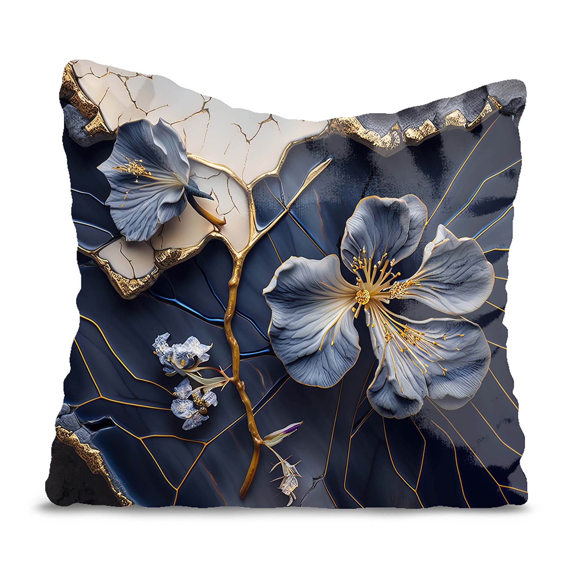 Dark Flowers Pillow-Oxford