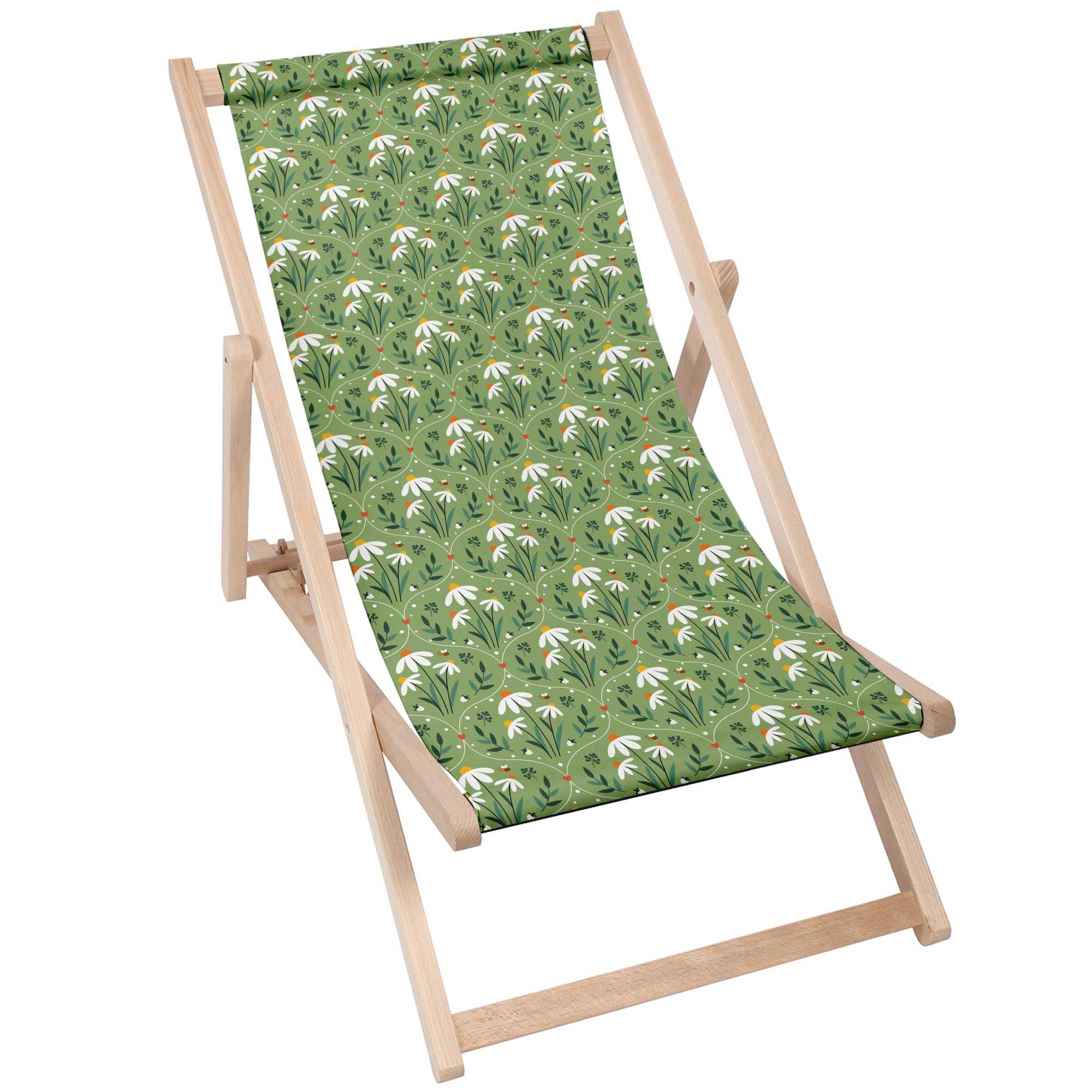 Leżak Drewniany Ornament Chamomile-M