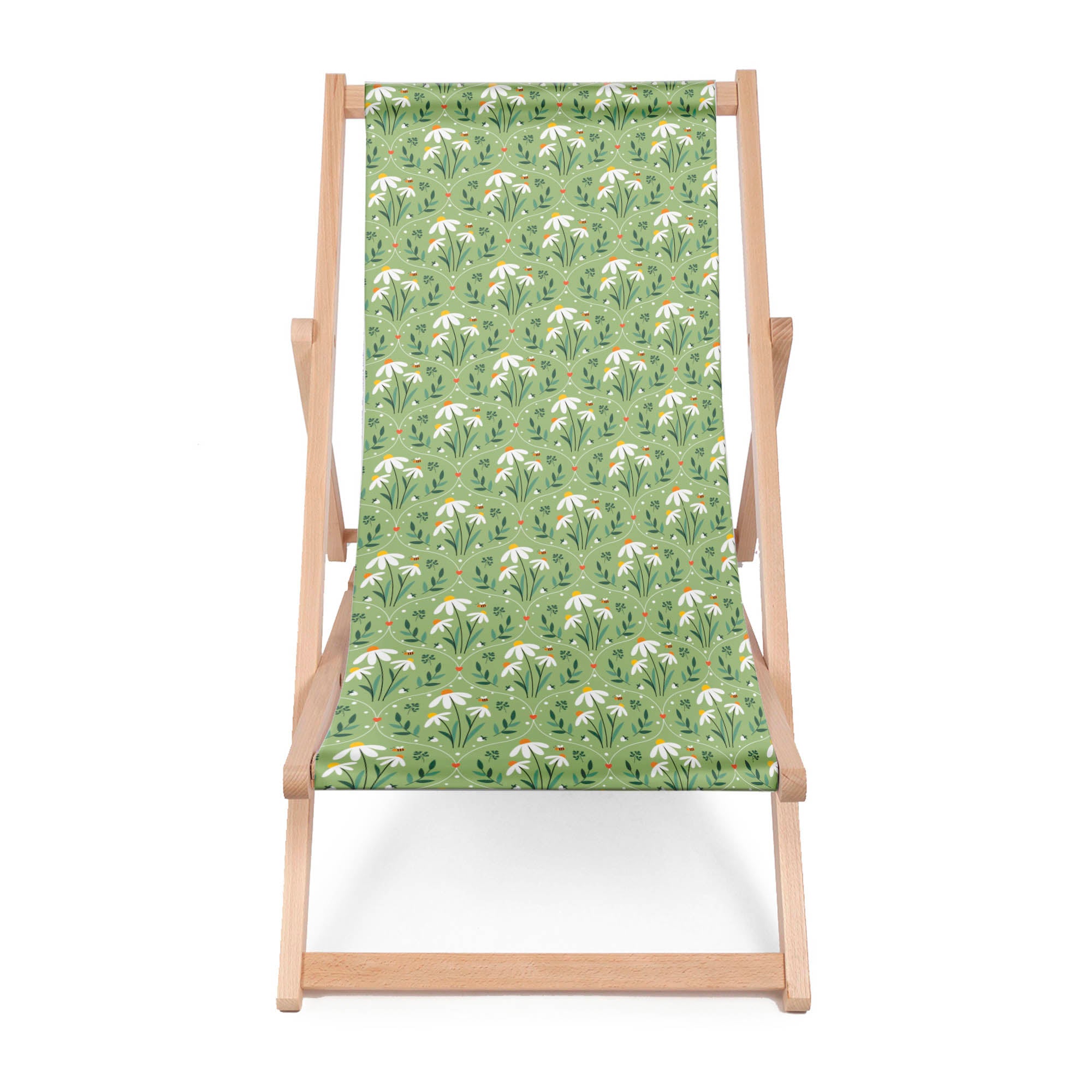 Leżak Drewniany Ornament Chamomile-M