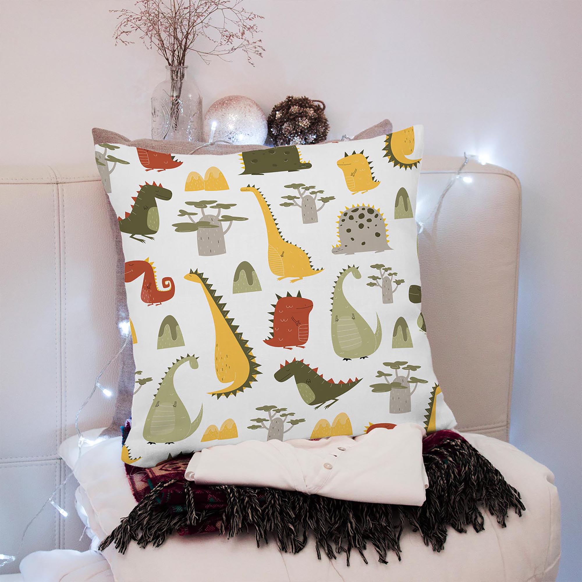 Kissen Cartoon-Stil Dinosaurier-Velvet