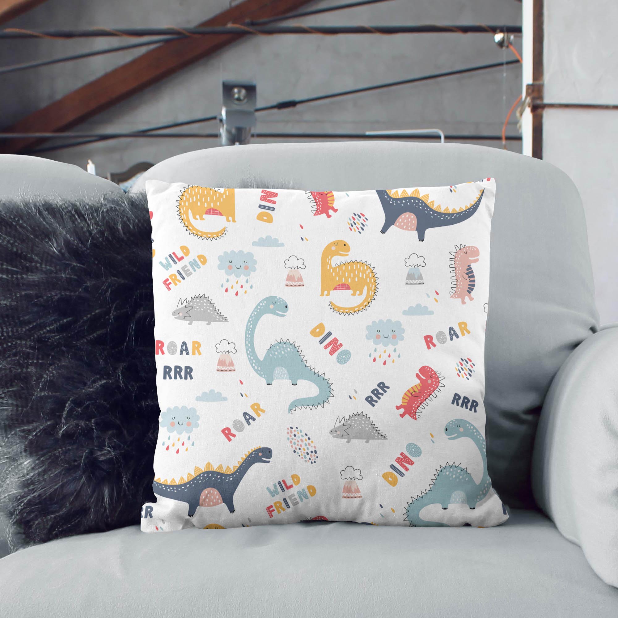 Funny Kids Dinosaurs Pillow